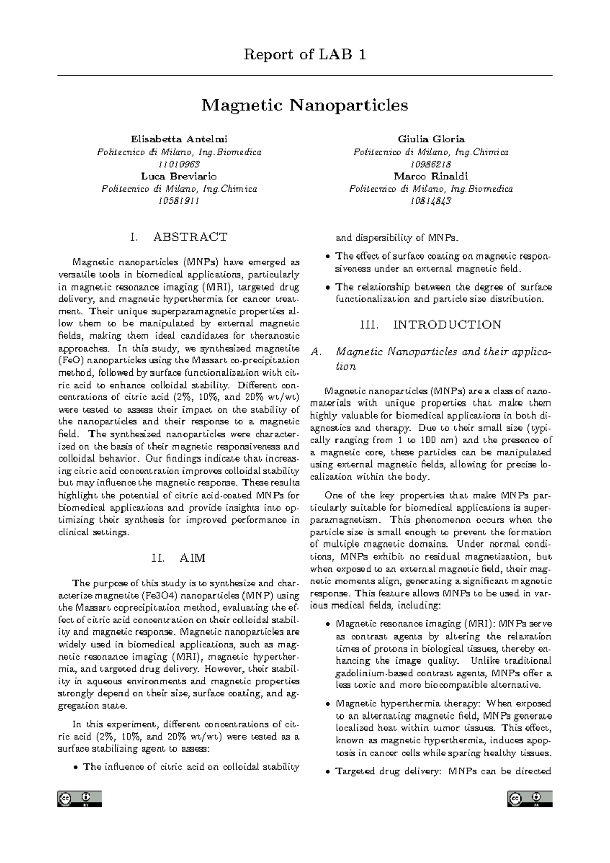 LAB 1 Report: Synthesis & Characterization of Magnetic Nanoparticles ...