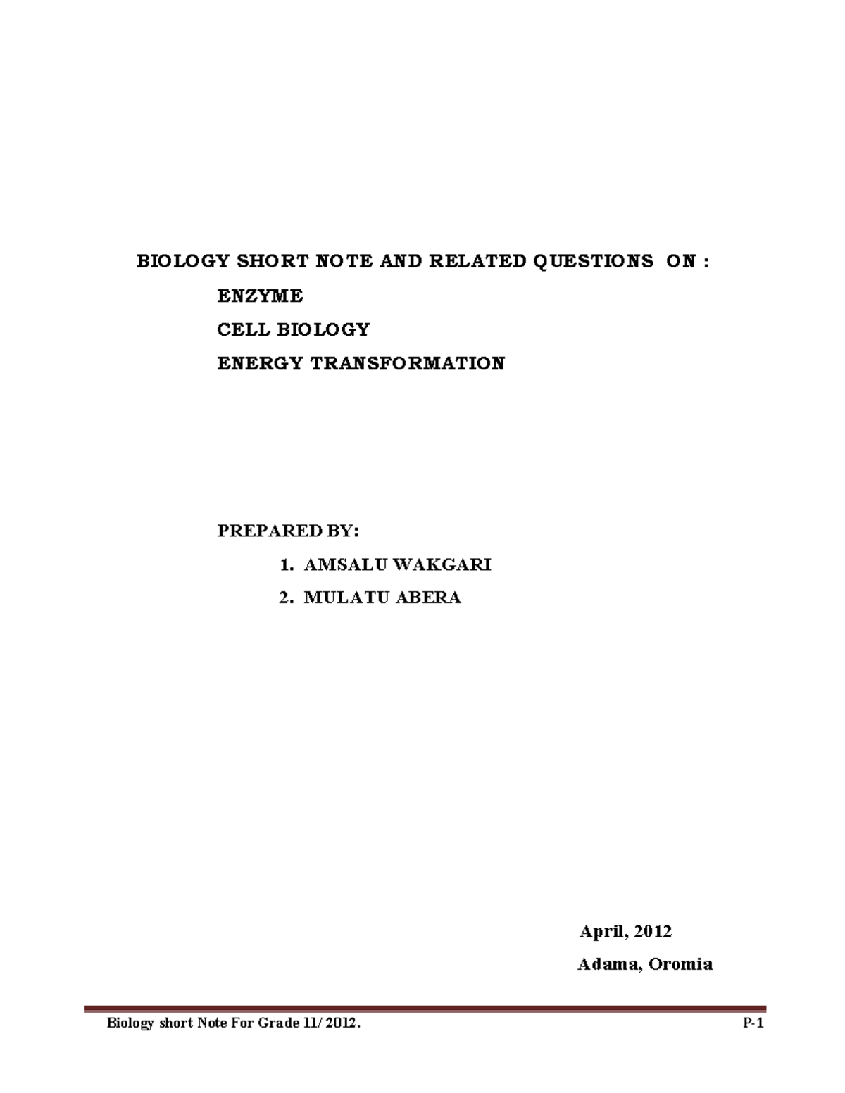 11ffaa Biology - Biological educational - BIOLOGY SHORT NOTE AND ...