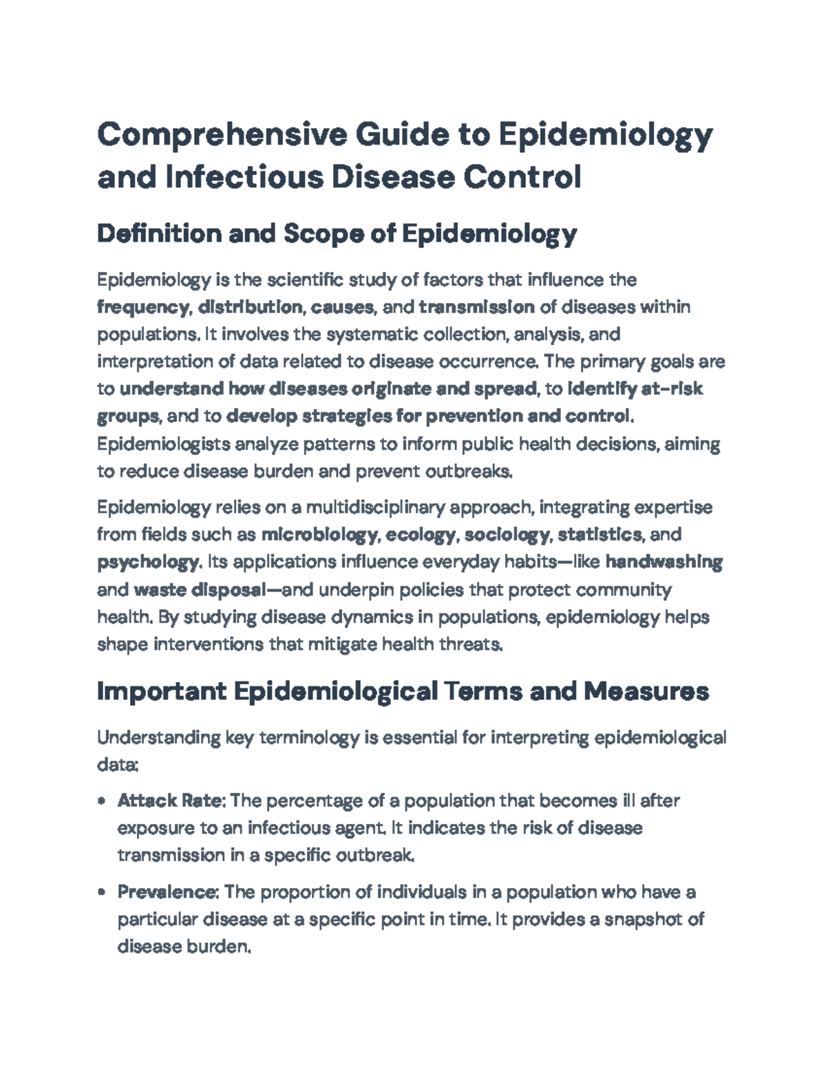 Epidemiology & Infectious Disease Control: A Comprehensive Overview ...