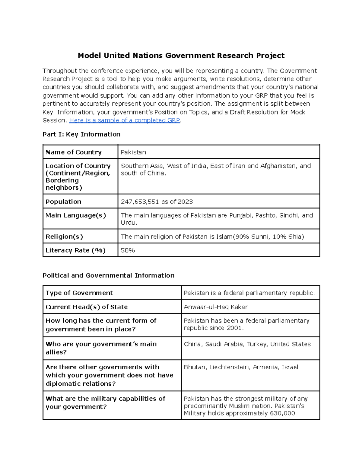 Copy of Government Research Project (Template - Updated 11 - Model ...