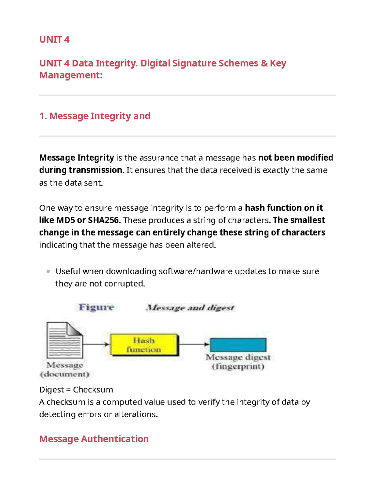 Cns-UNIT 4: Data Integrity, Digital Signatures & Key Management ...