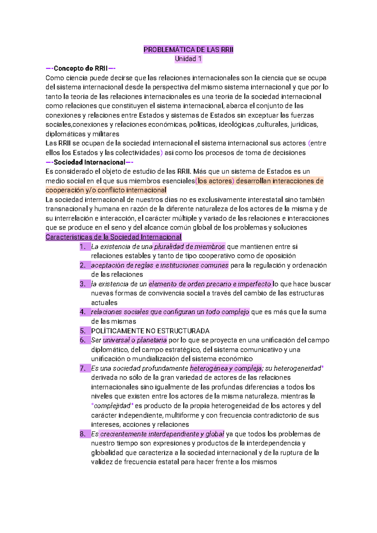 Problematica de las RRII Contemporaneas 1er Año - PROBLEMÁTICA DE LAS ...