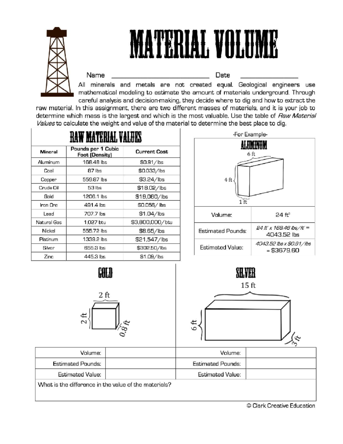 Geo Honors 4th Qtr Project: Material Volume & Value Analysis - Studocu