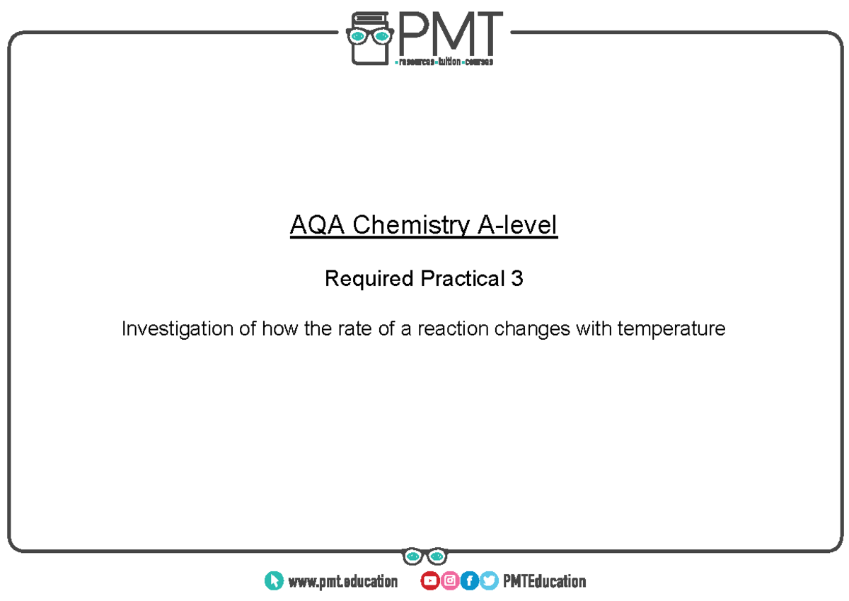 RP 03 - Investigating Temperature's Effect on Reaction Rate in ...