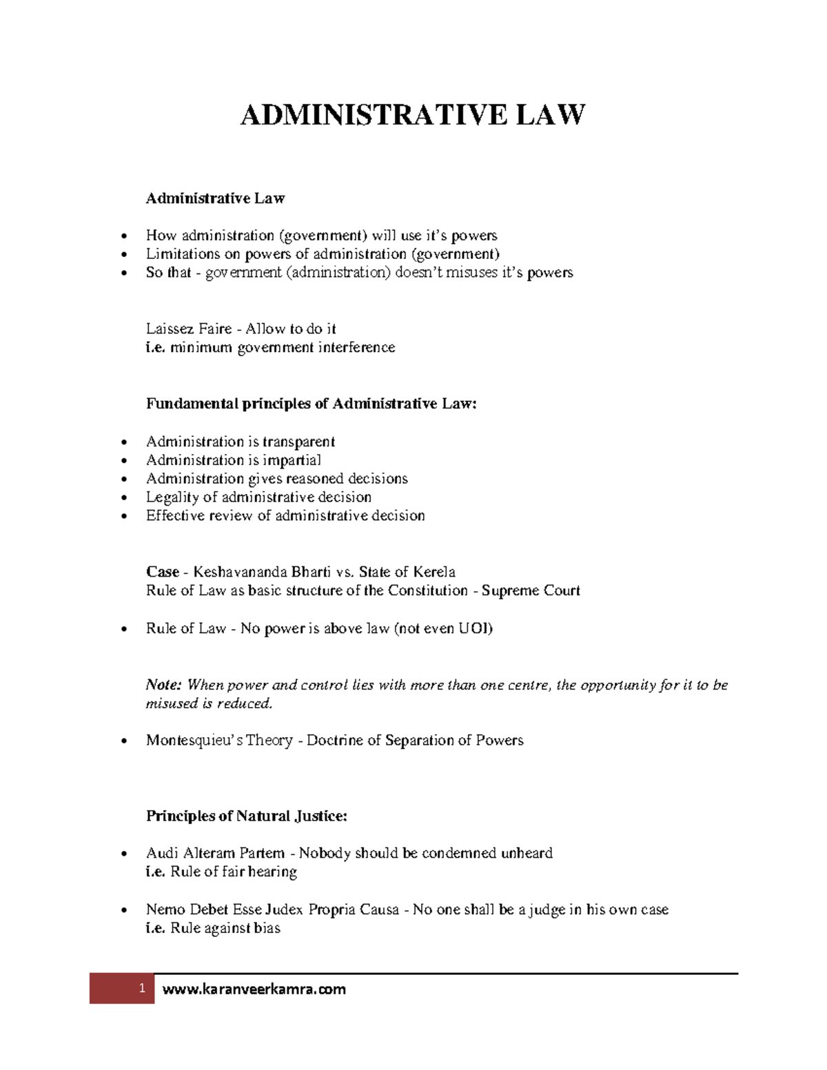 Administrative Law (AL) - Key Principles and Review Mechanisms - Studocu