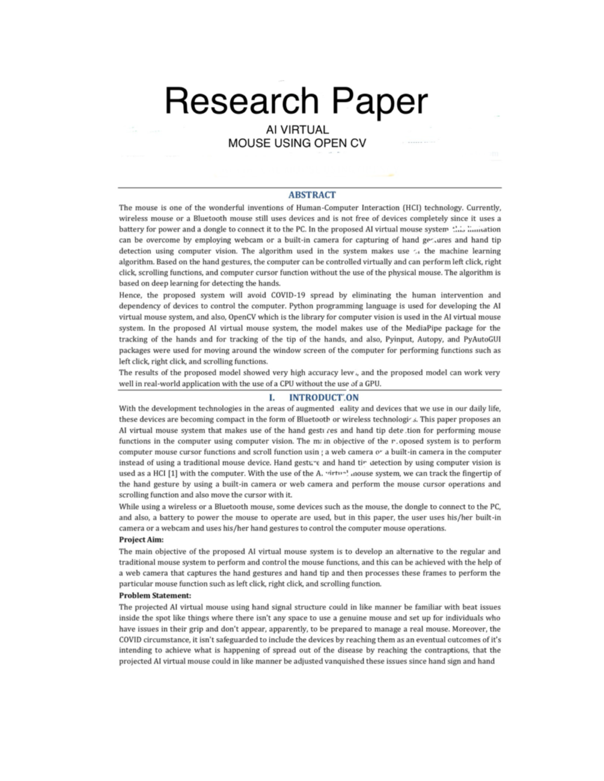 Research Paper: A Comprehensive Study and Analysis on Key Topics - Studocu