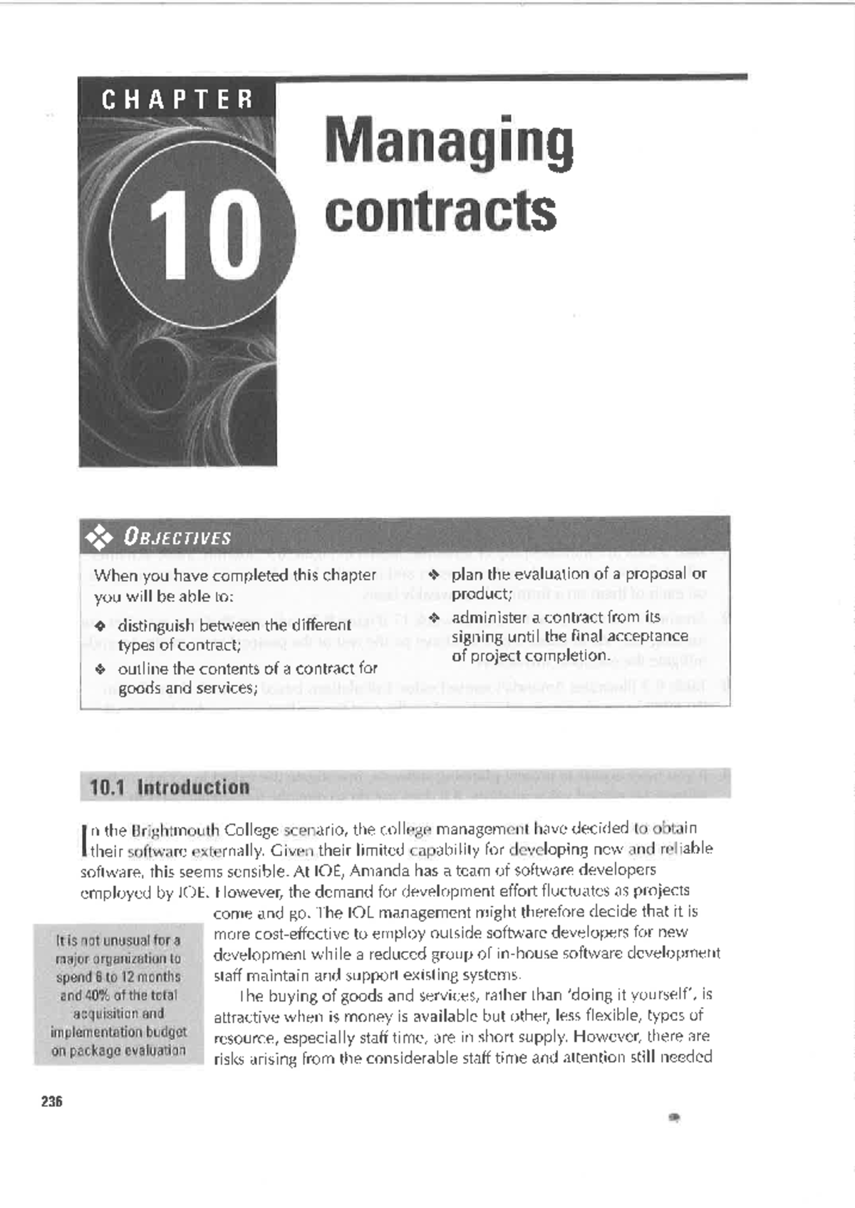 Unit-4 - Contract mangment - I CHAPTER Managing contracts When you have ...