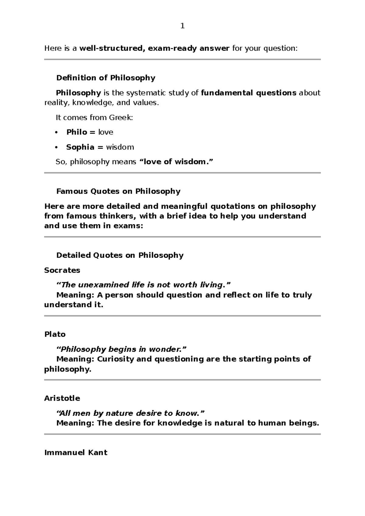 PHIL 101: Comprehensive Exam Notes on Philosophy Concepts and Quotes ...