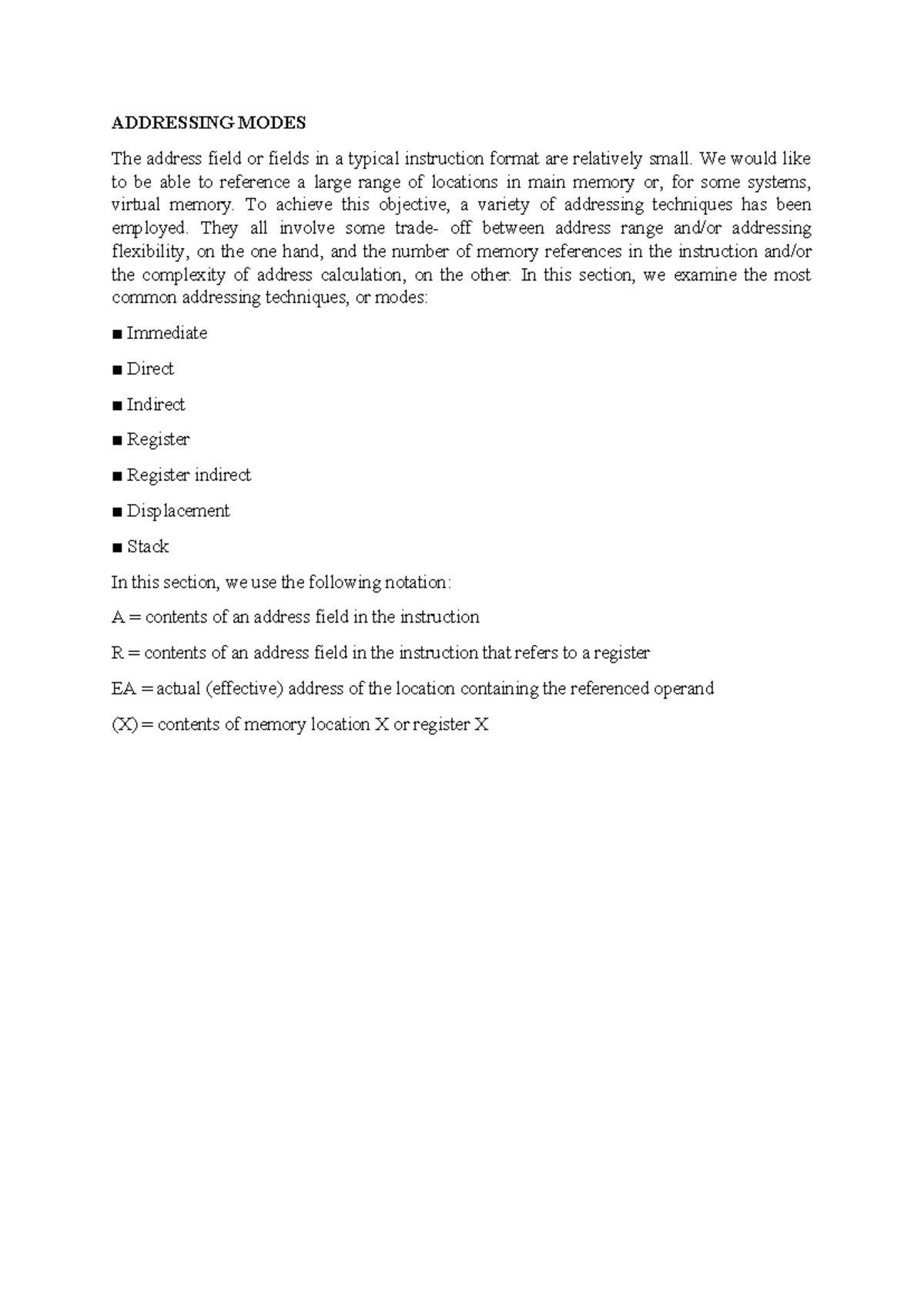 Addressing Modes - Enjoy - ADDRESSING MODES The address field or fields ...
