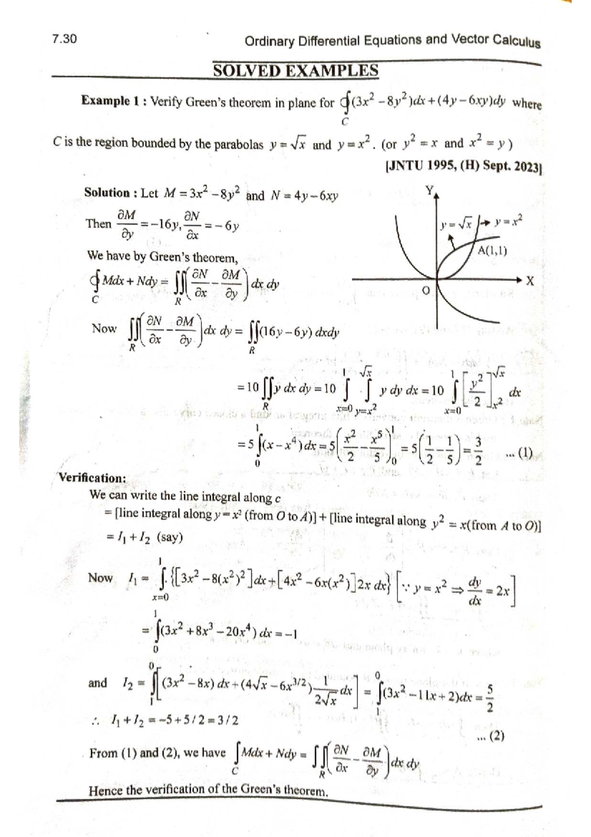 7.30 Ordinary Differential Equations and Vector Calculus: Solved ...