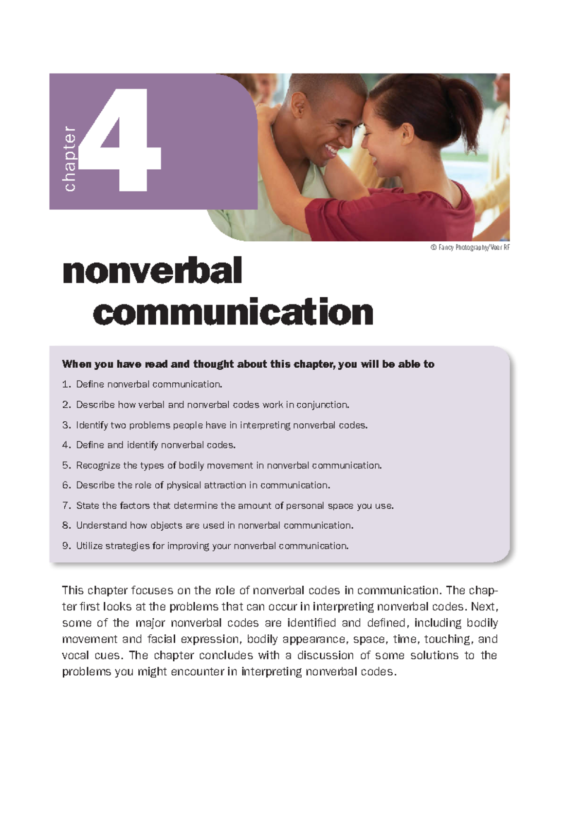 Chapter 4 Human Communication Text - nonverbal communication This ...