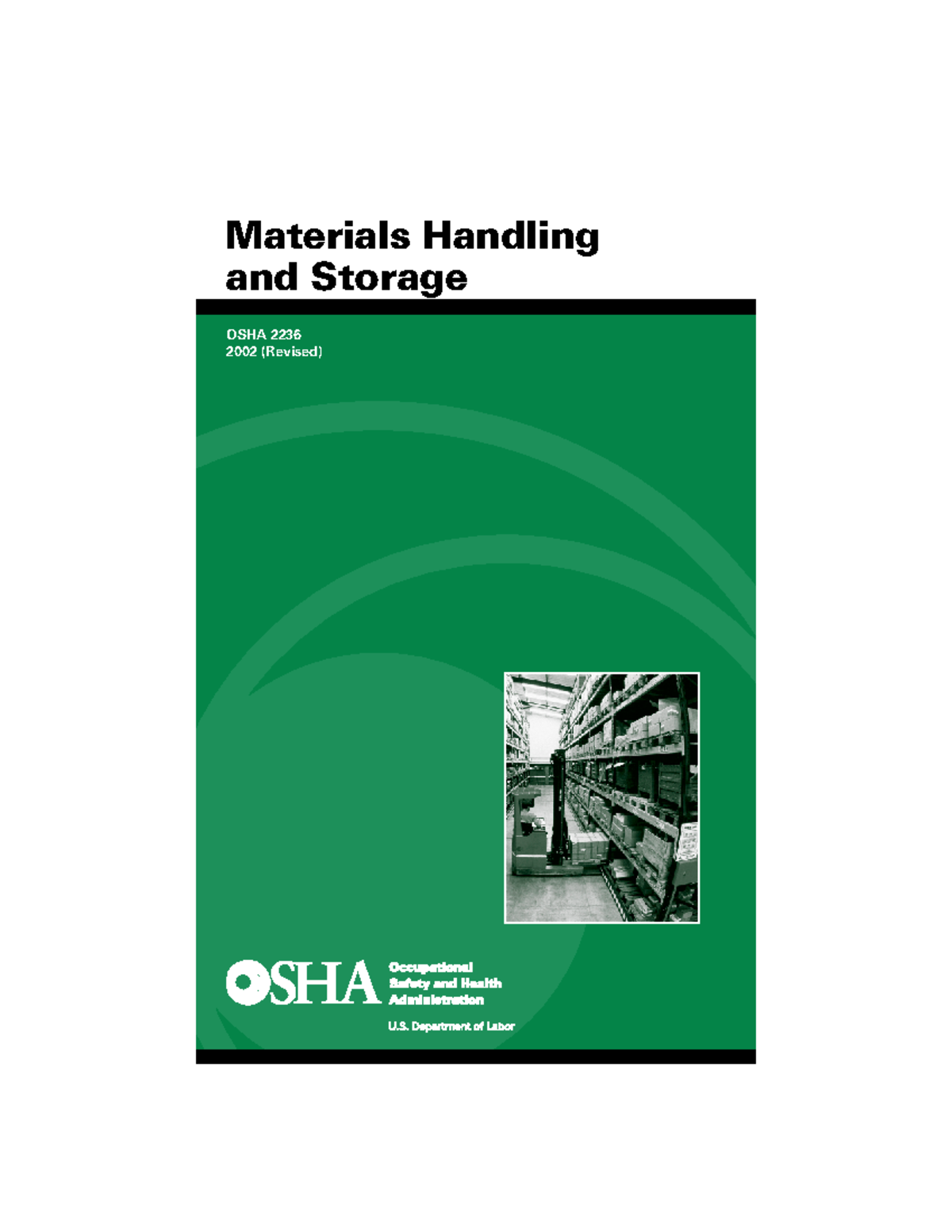 OSHA 2236 - Material Handling & Storage Safety Guidelines - Studocu