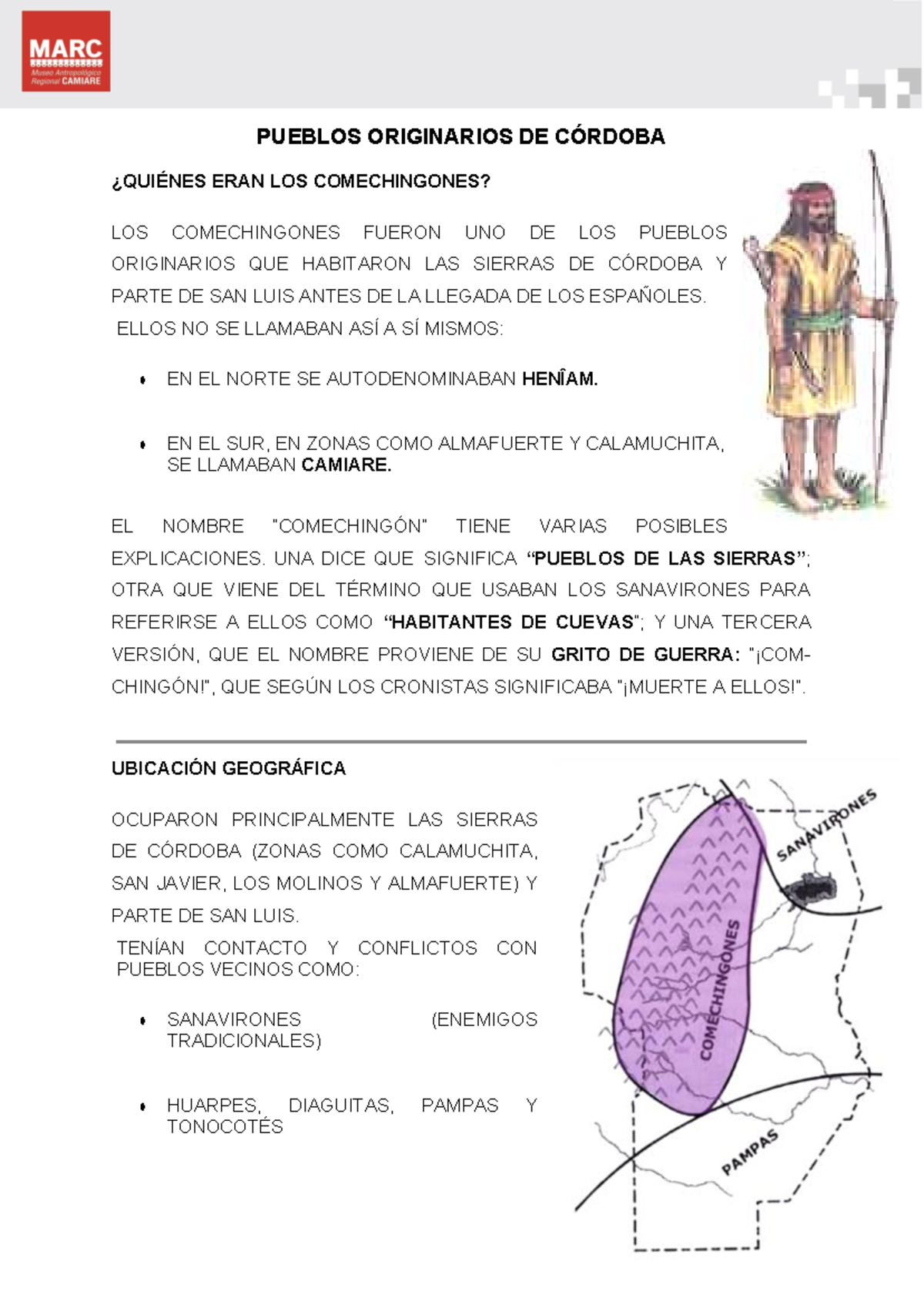 PUEBLOS ORIGINARIOS DE CÓRDOBA: LOS COMECHINGONES - Document Preview