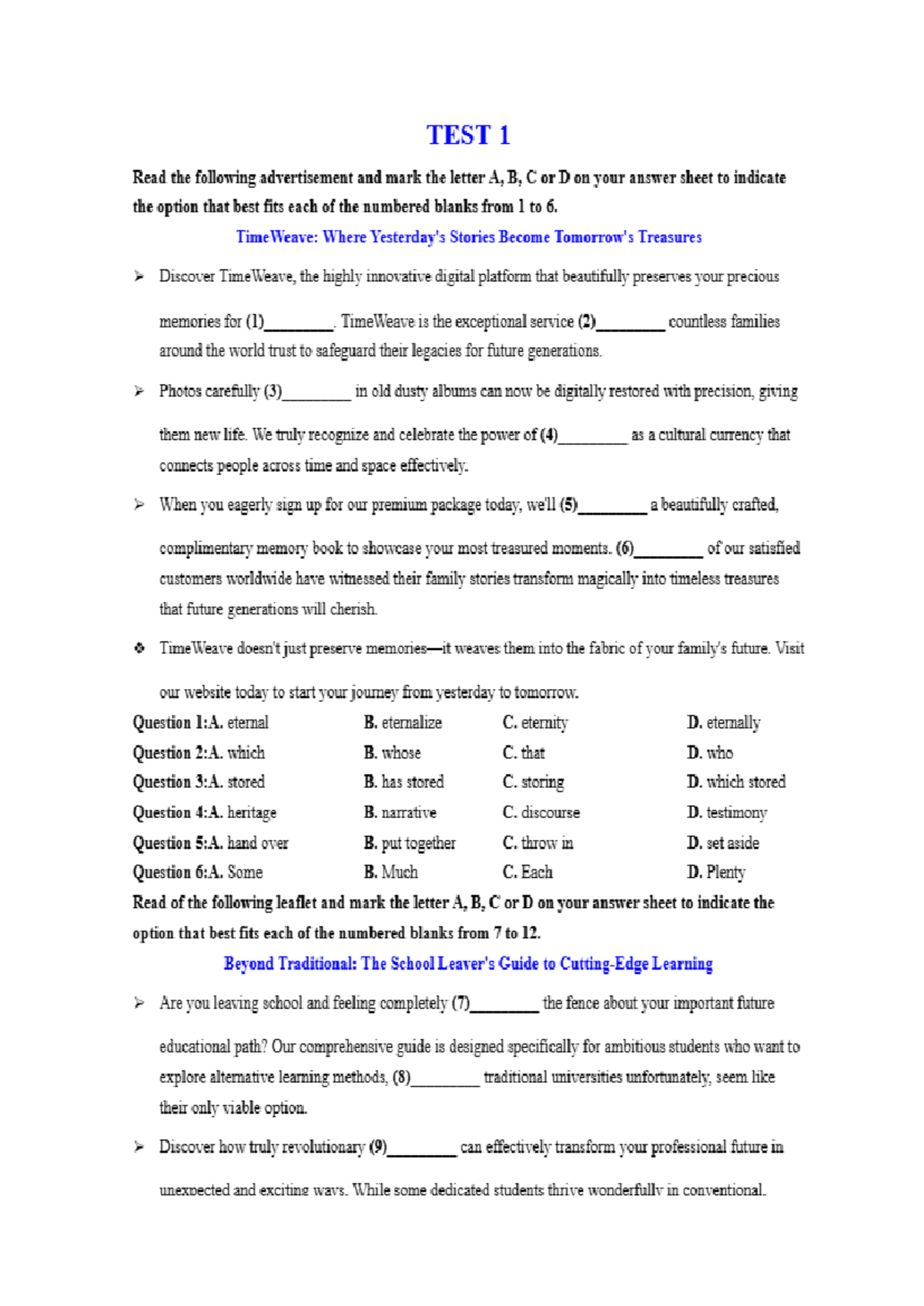 Midterm 11 - English Language Skills Assessment and Practice - Studocu