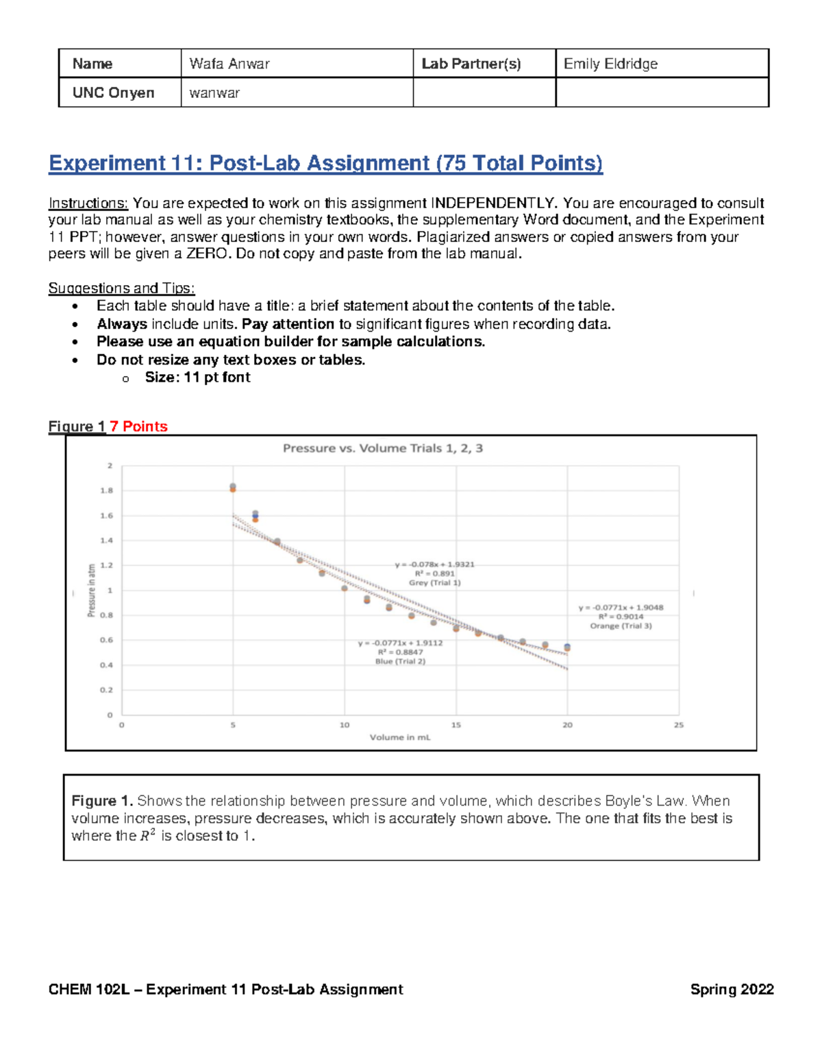 Experiment 11 Post-Lab Assignment - CHEM 102L SP22 - Studocu