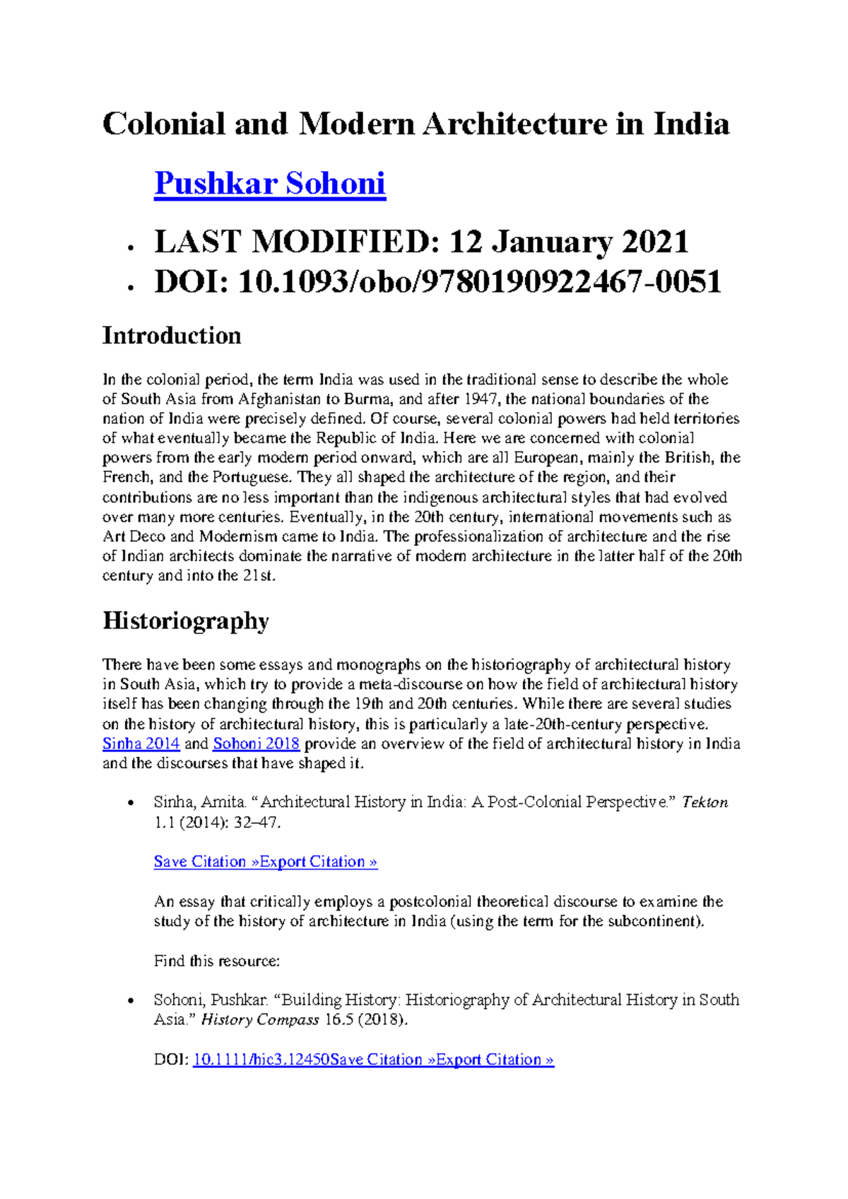Colonial and Modern Architecture in India: A Comprehensive Study - Studocu