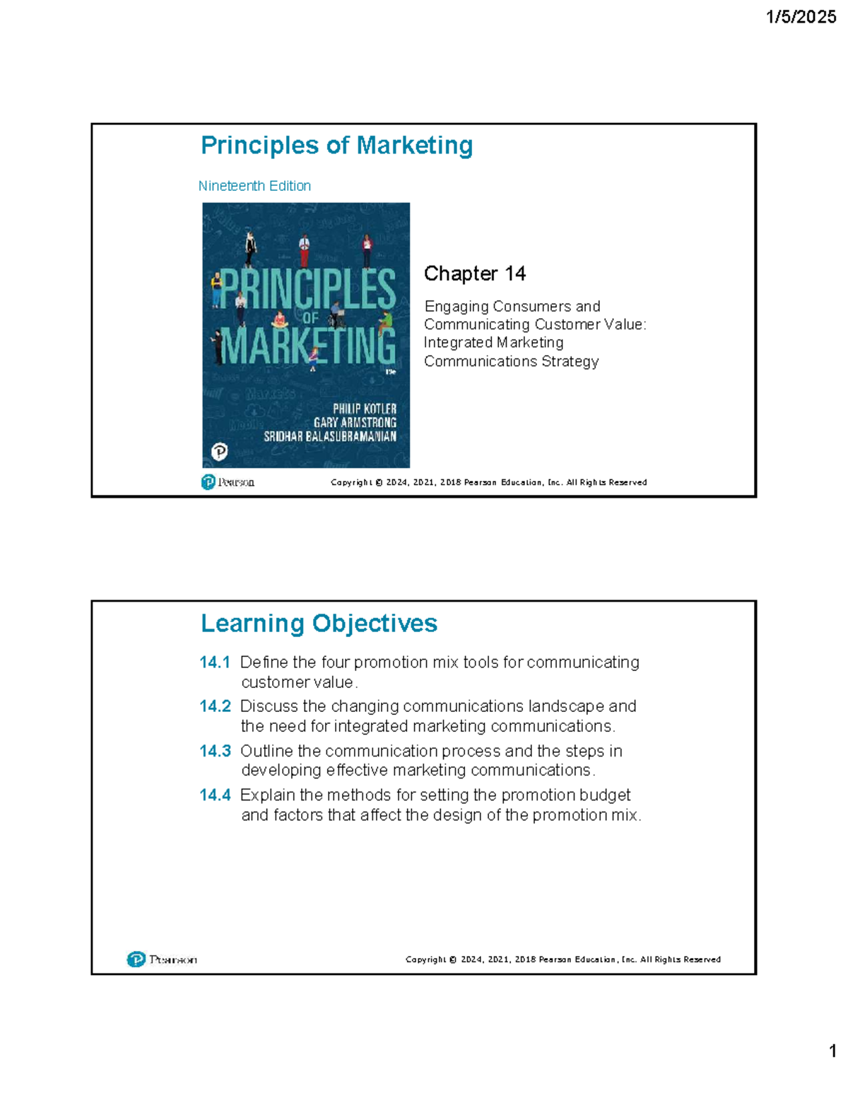 Principles of Marketing (MKT 101) Chapter 14: Engaging Consumers 