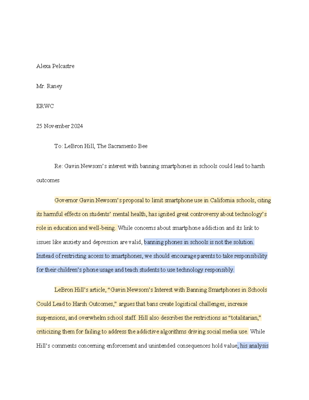 ERWC draft #2 - AP biology the study of random selection - Alexa ...