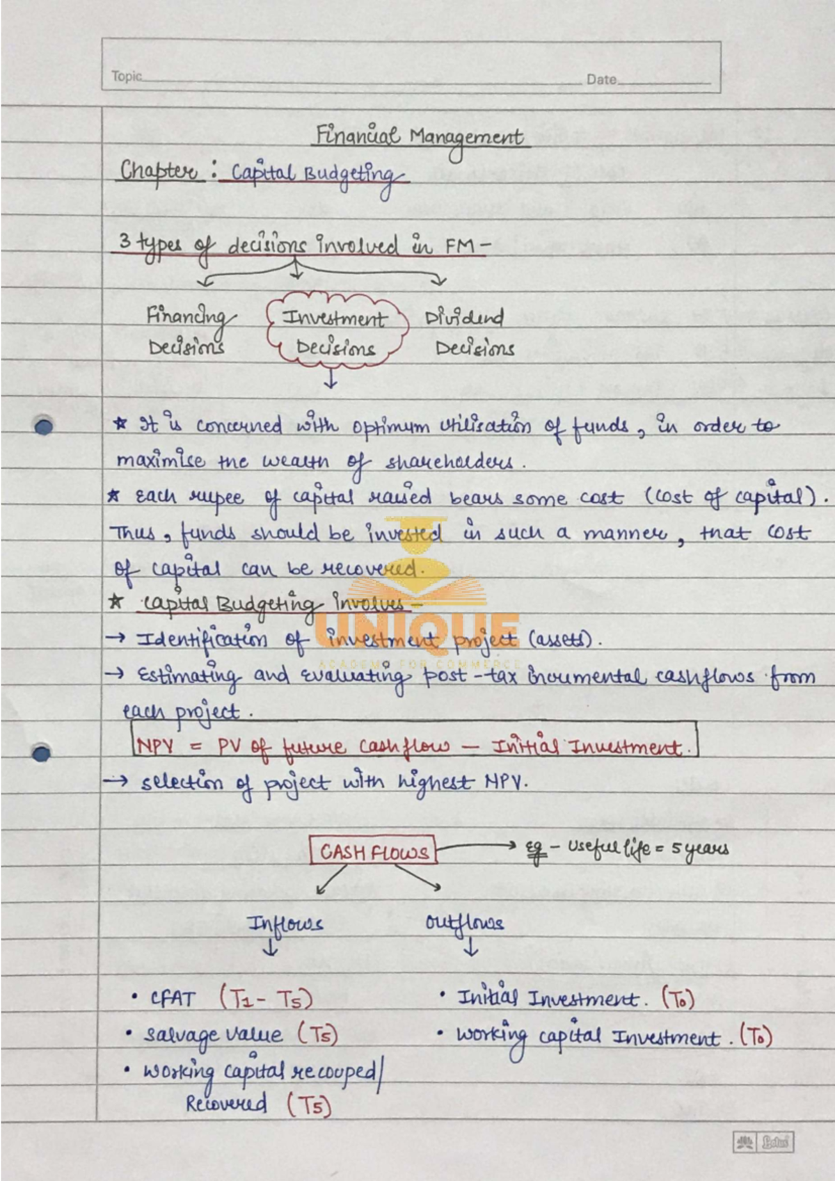 Capital Budgeting Concepts and Techniques - FM 101 - Studocu