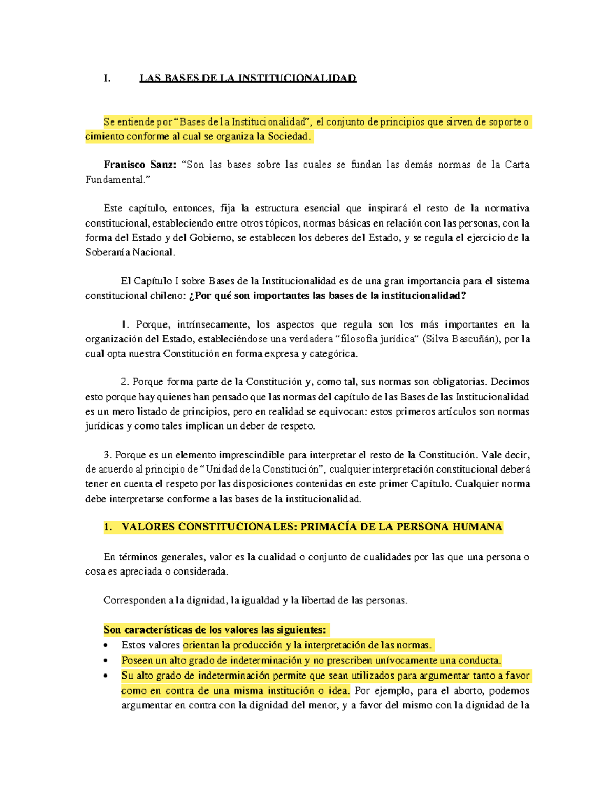Bases de la Institucionalidad y Valores Constitucionales en Chile ...