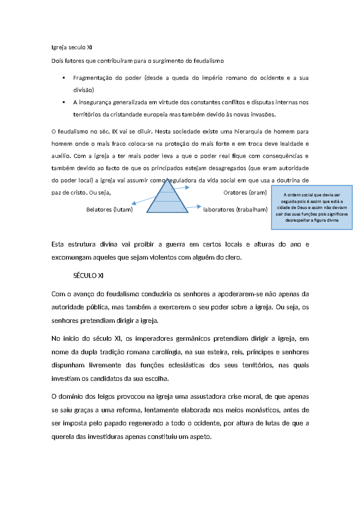 2.1 igreja sec xi - Igreja seculo XI Dois fatores que contribuíram para ...