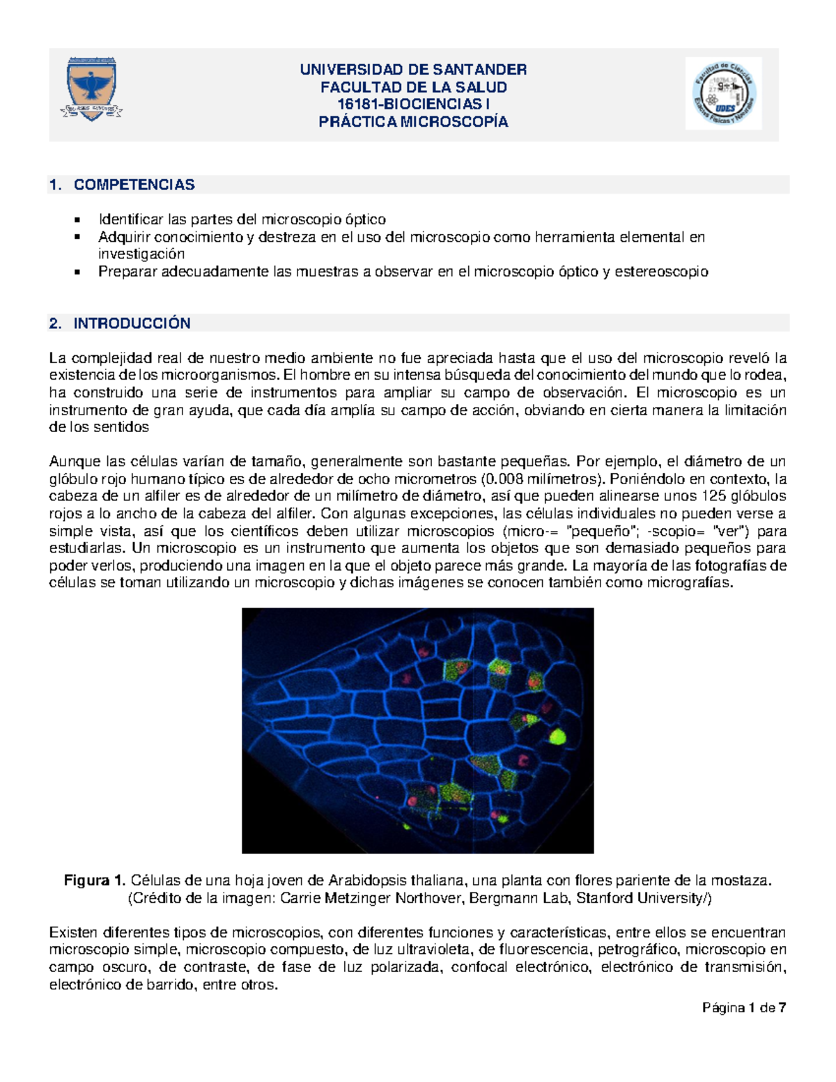 Gu%C3%ADa%20Microscop%C3%ADa - UNIVERSIDAD DE SANTANDER FACULTAD DE LA ...