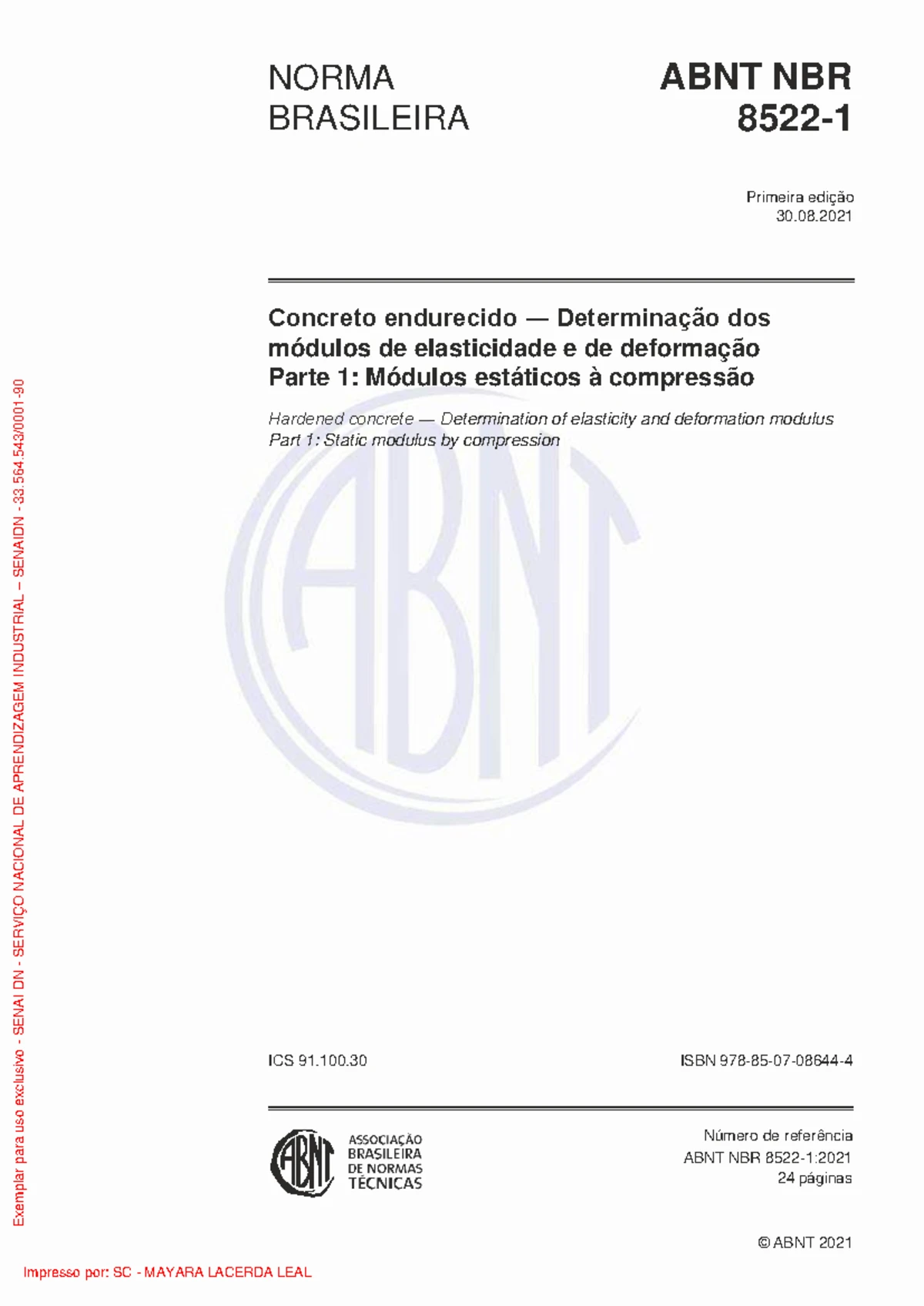 624799921 NBR 12721 2021 Avaliacao de Custos - ©ABNT 2006 NORMA ...