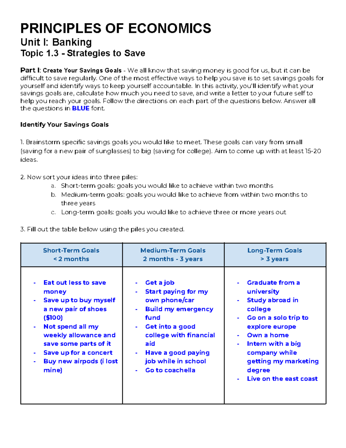 Principles of Economics: Unit I - Banking Strategies to Save - Studocu