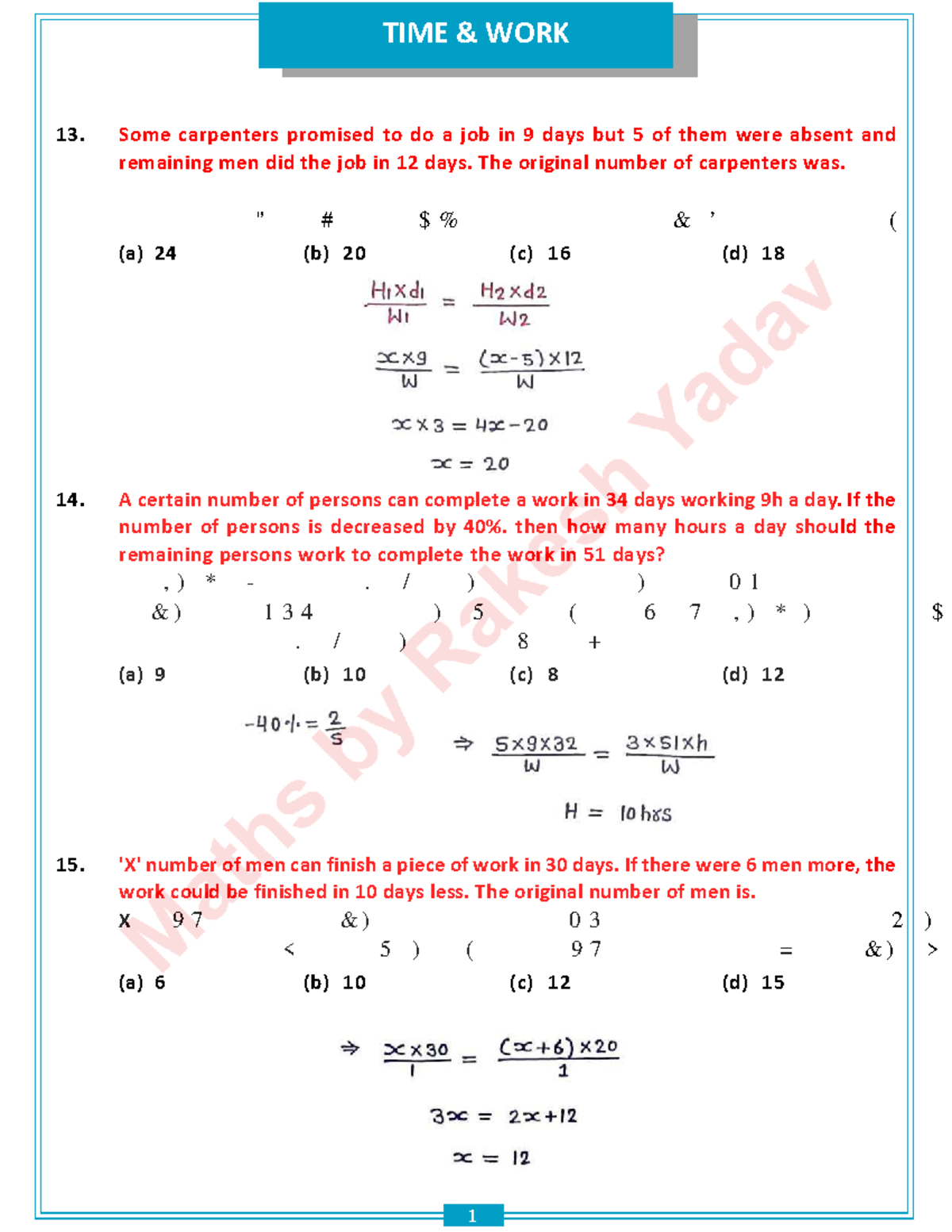 Time & Work Notes (400830) - Problem Solving Strategies - Studocu