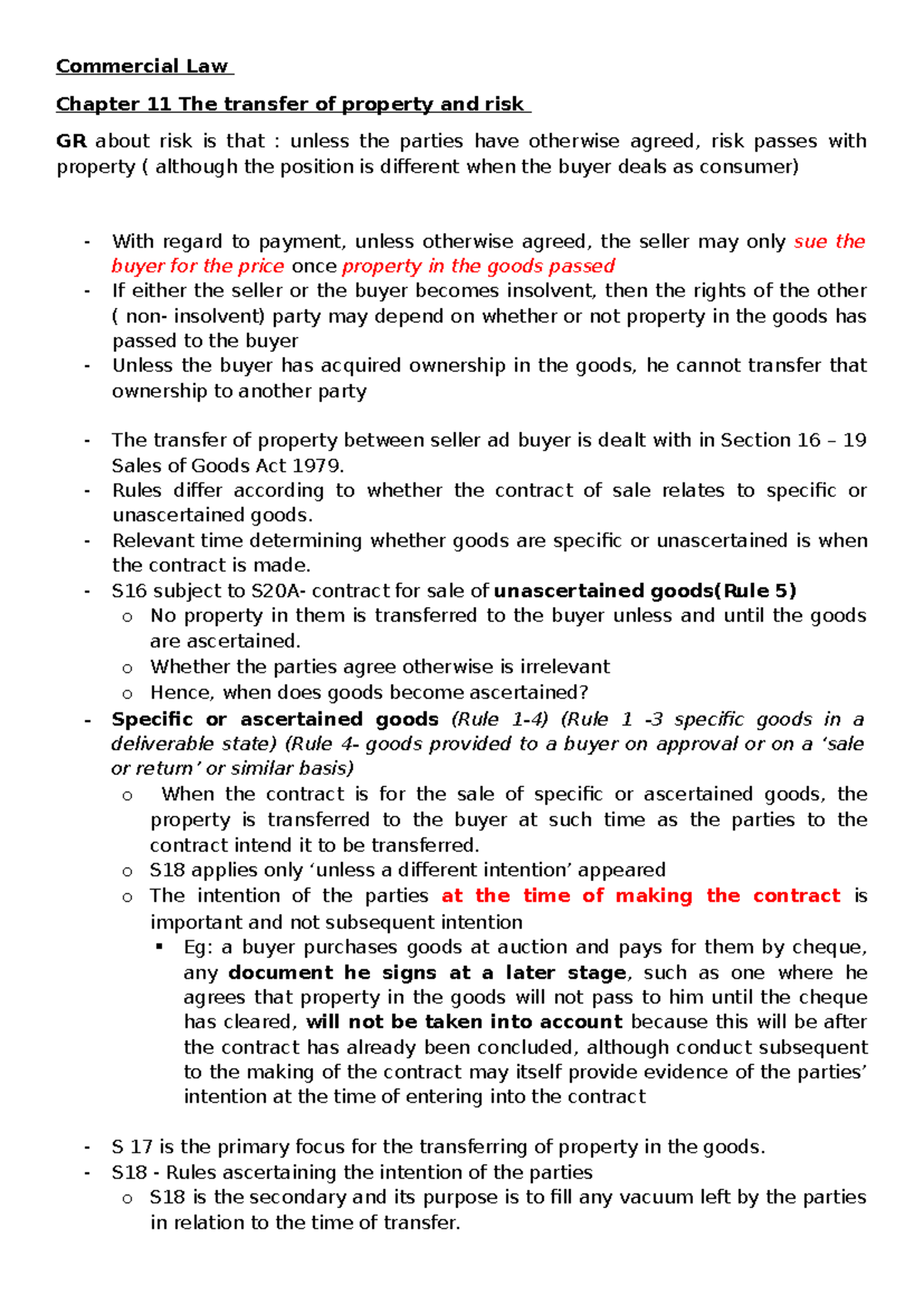 Commercial Law Note 2 - only as a reference - Commercial Law Chapter 11 ...
