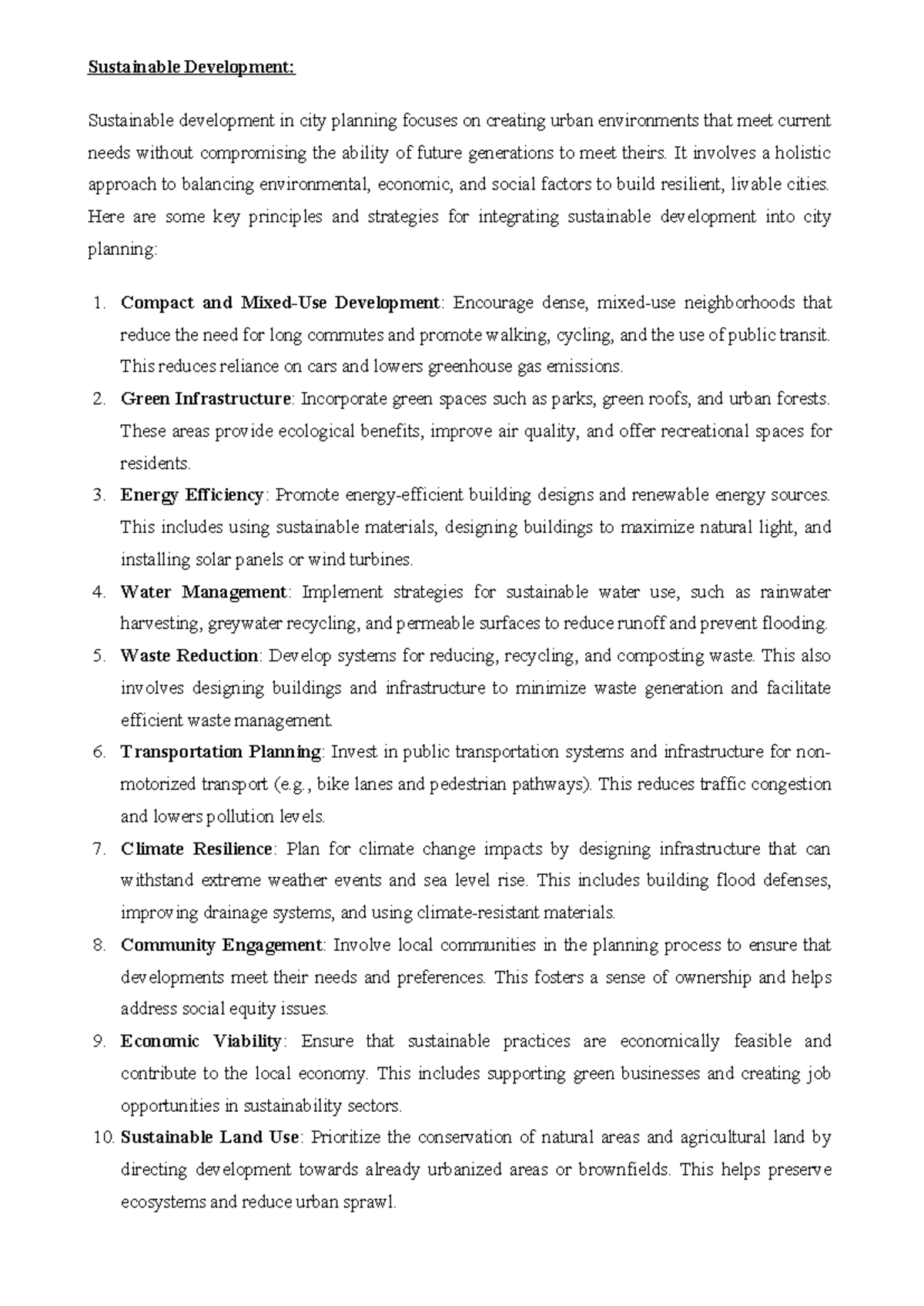 Sustainable Development in Urban Planning: Key Principles and ...