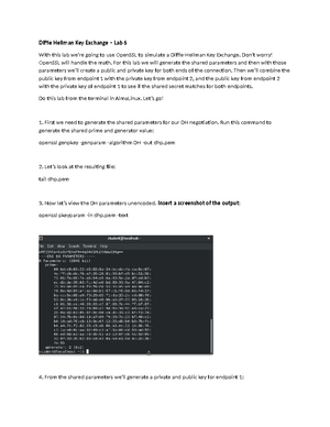 HMAC Lab - Creating and Testing Message Authentication Codes - Studocu