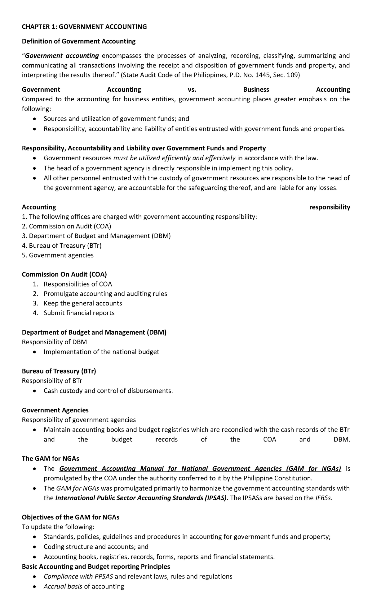 Government Accounting Overview and Key Principles - Studocu