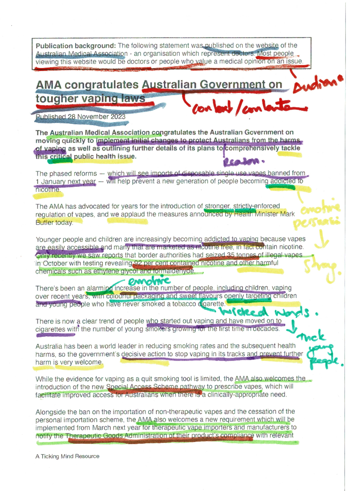 AMA Media Release (edited Compleated) - Publication background: The ...