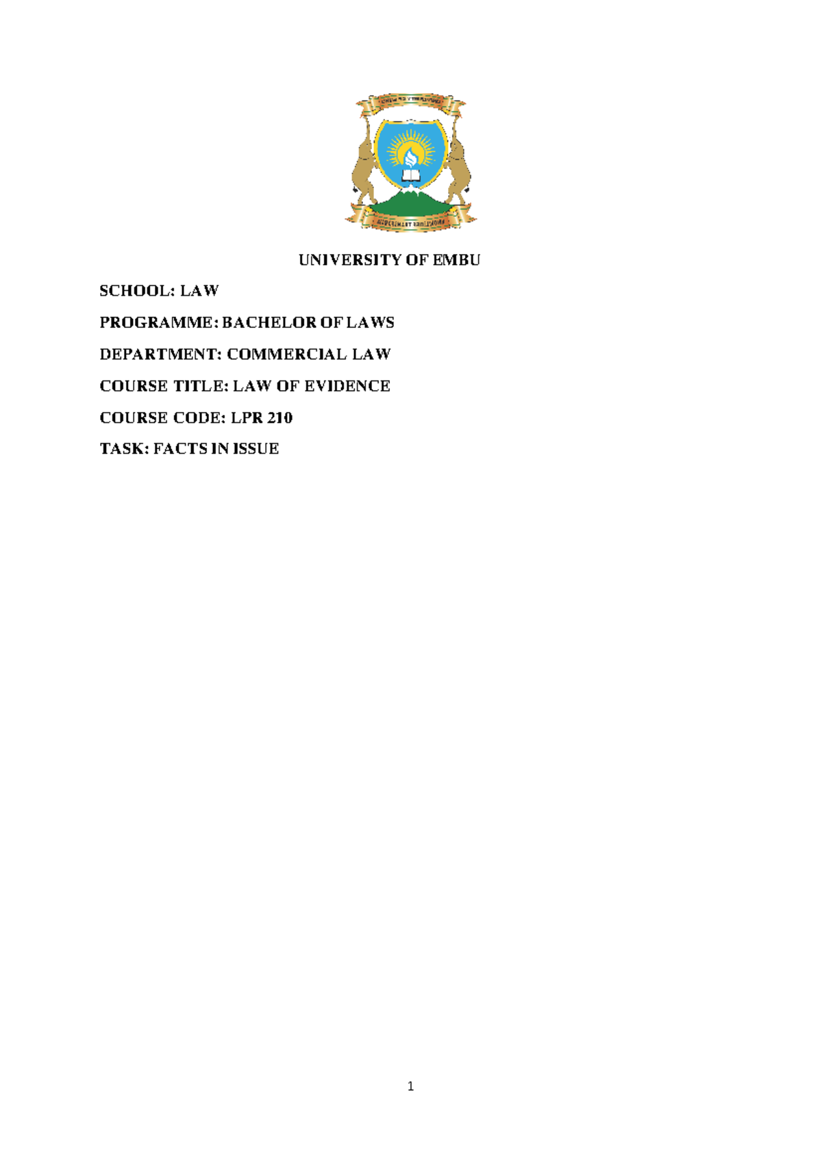LPR 210 Final Exam Notes: Understanding Facts in Issue in Law of ...
