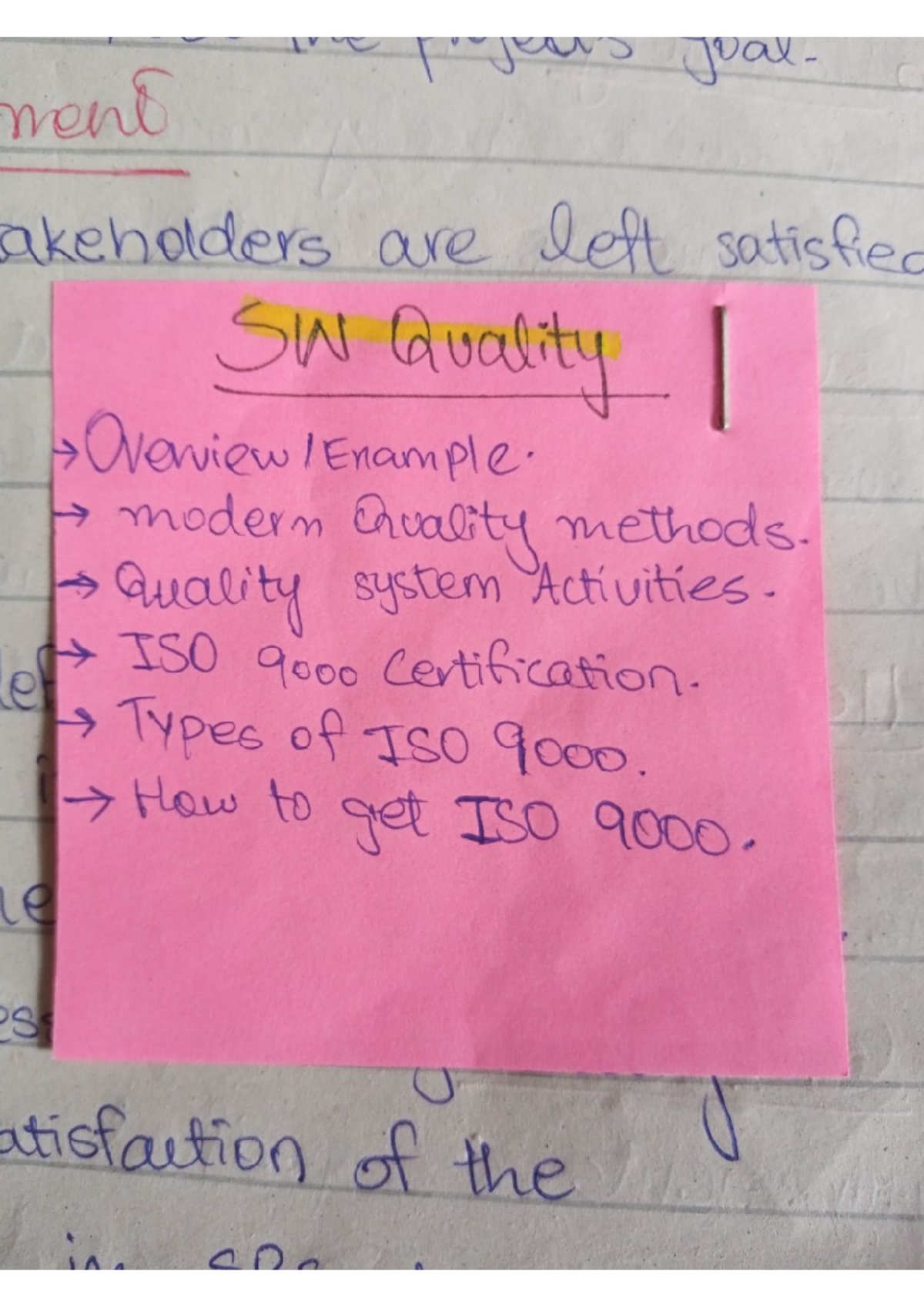 Software Quality SE-Notes: Key Concepts and Best Practices - Studocu