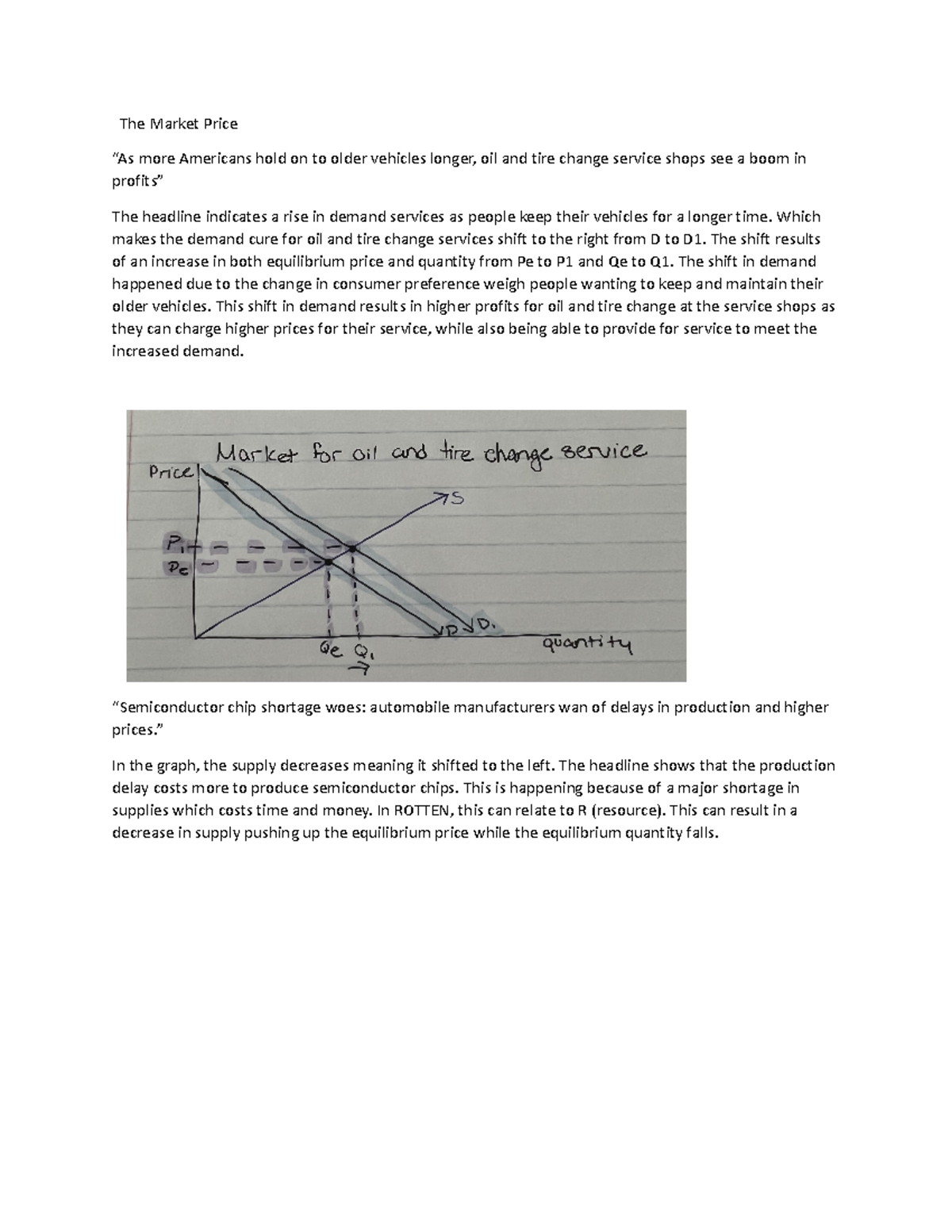 The Market Price - Lesson 01.05 - The Market Price “As more Americans ...