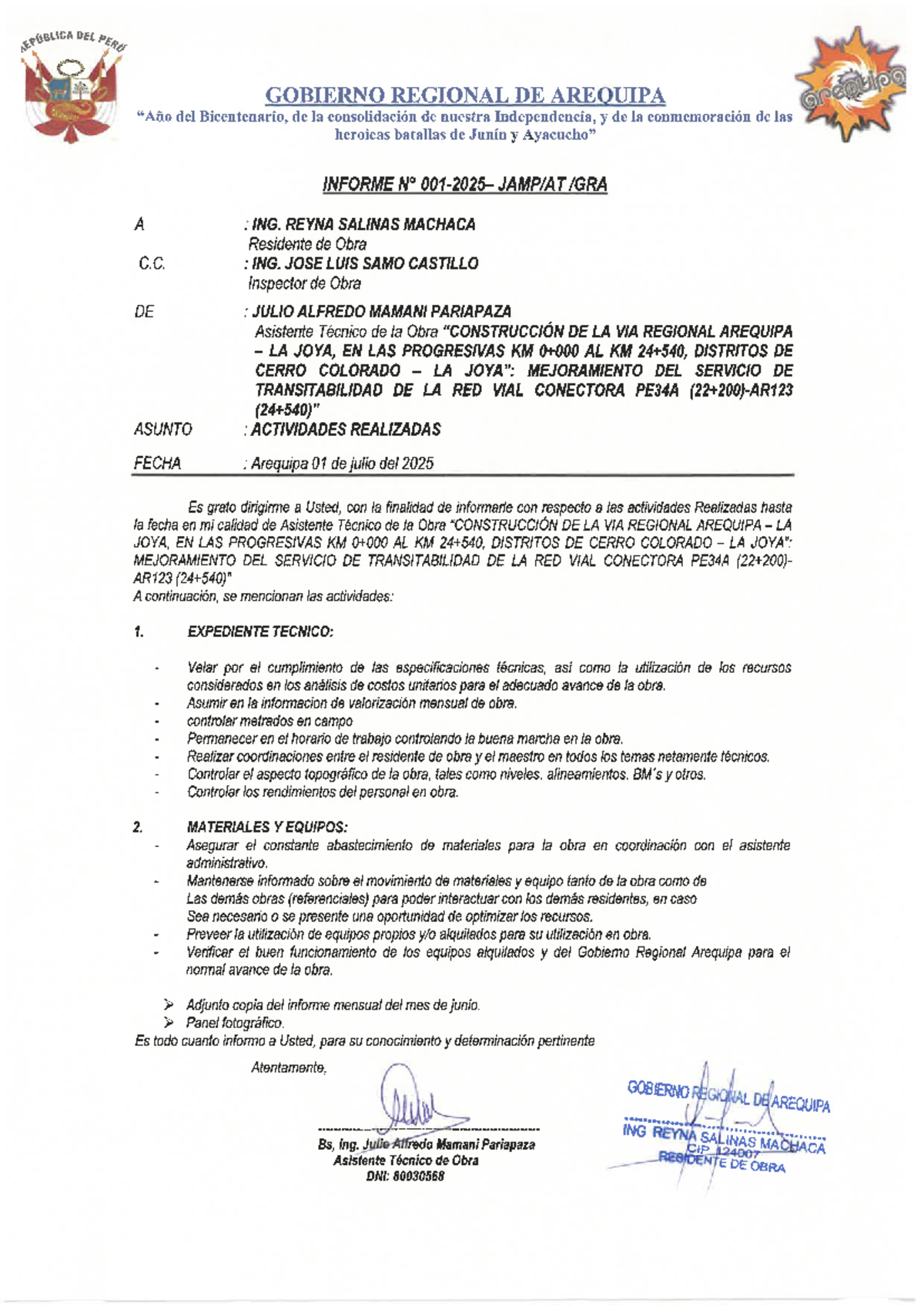 Informe de Actividades - Junio 2025 - PE34A - JAMP - Studocu