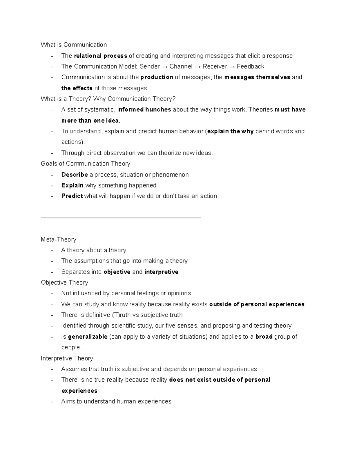 COM 102 Exam 1 Study Guide: Key Theories in Communication - Studocu