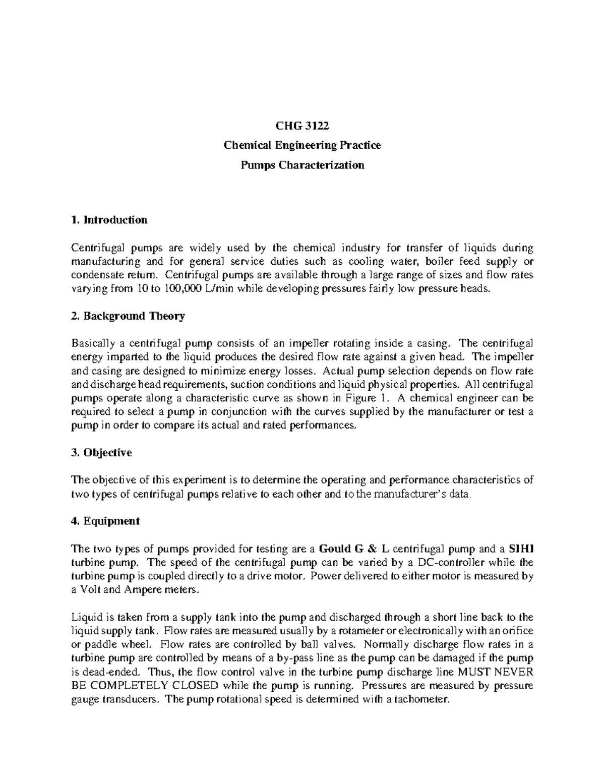 CHG 3122 Chemical Engineering Practice: Air Flow Measurement Lab - Studocu
