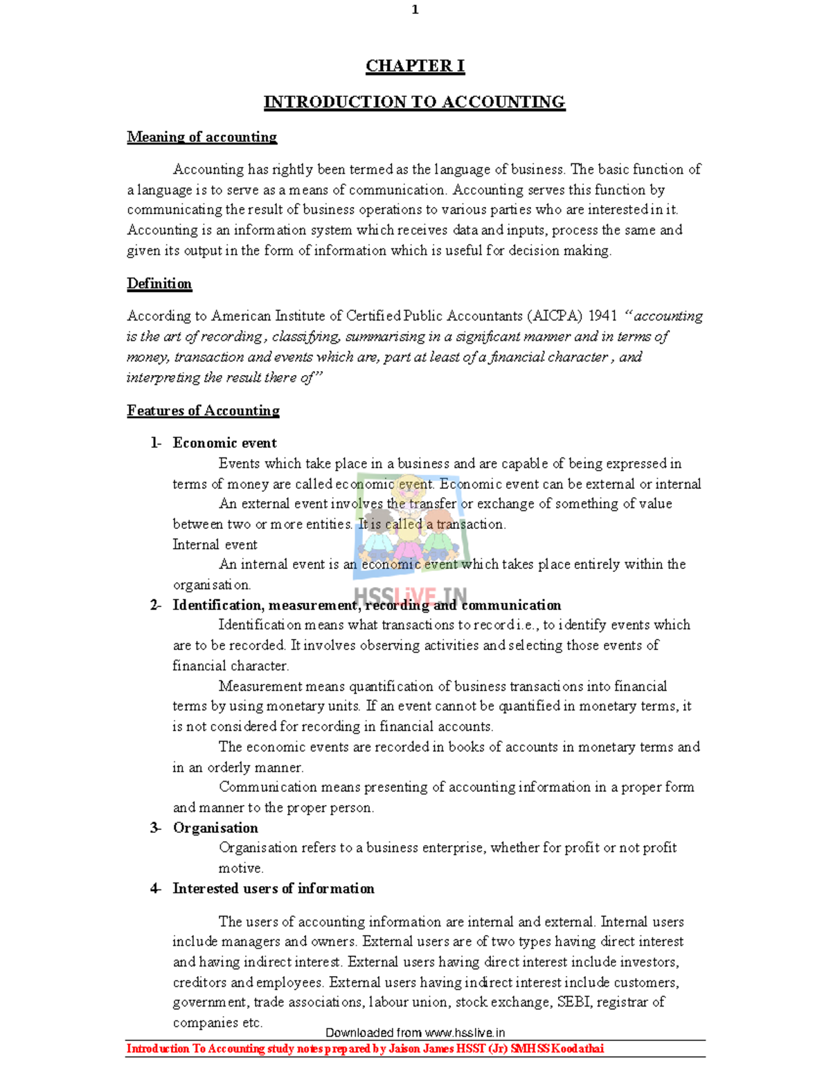 Introduction to Accounting Notes (Course Code: ACC101) - Studocu
