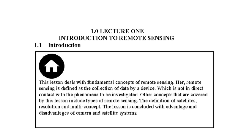 Dg E 3400 - Lecture 1: Introduction to Remote Sensing Concepts - Studocu