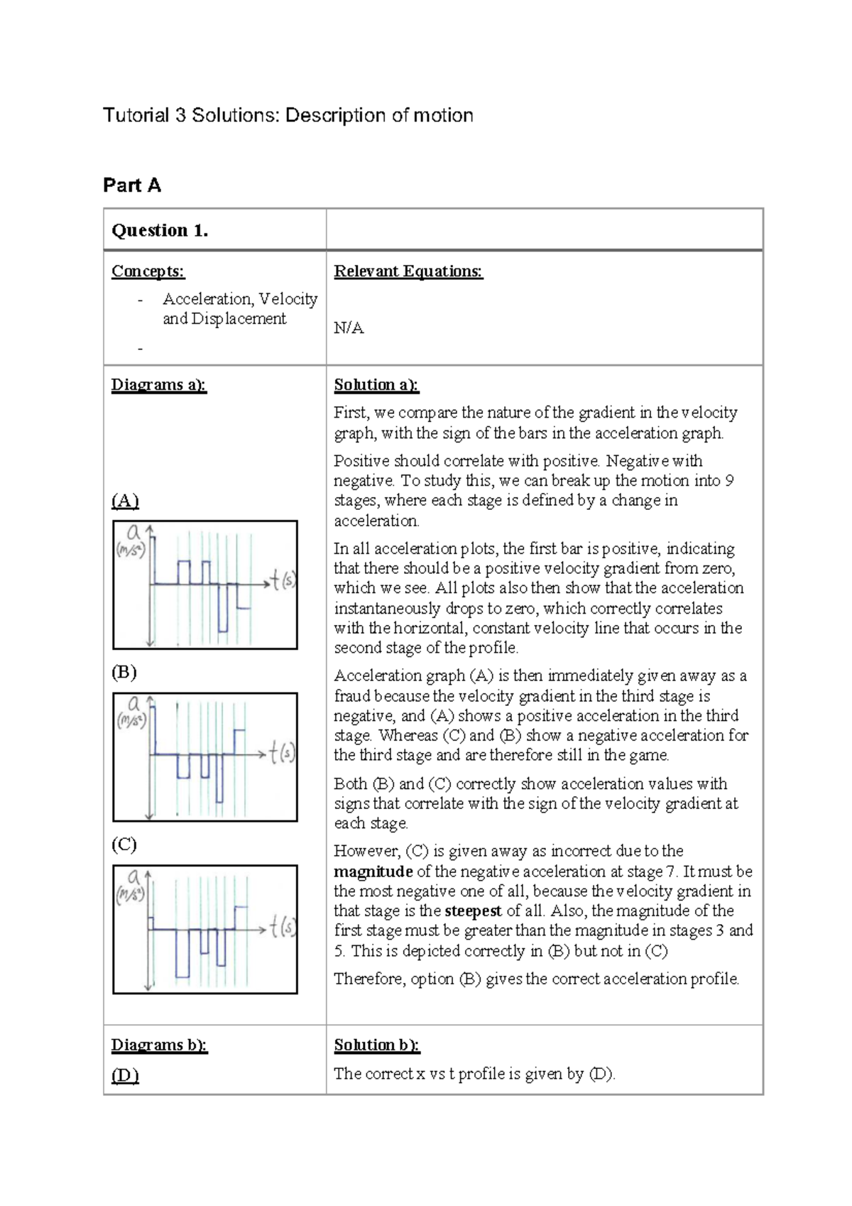 Tute03Fnd S - PHYS1002: Motion Analysis Solutions for Tutorial 3 - Studocu