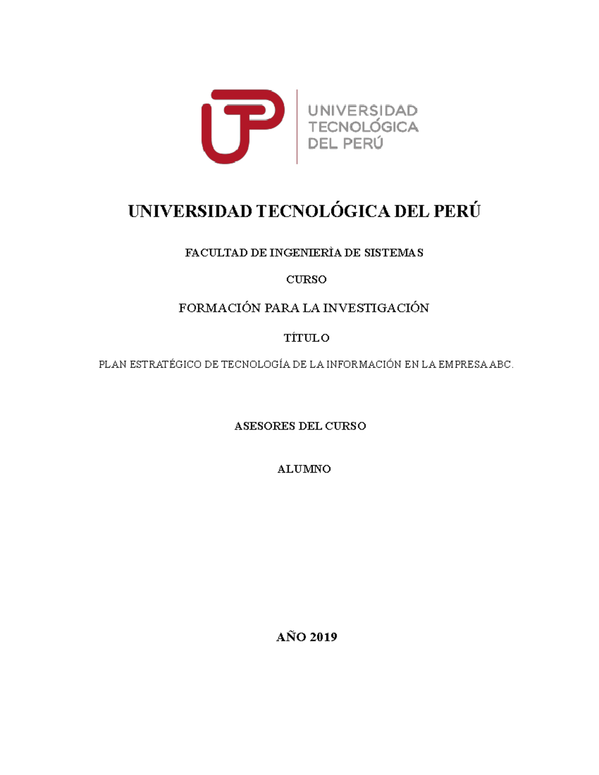 Tesis sobre Formación en Investigación: Plan de TI en Empresa ABC - Document Preview