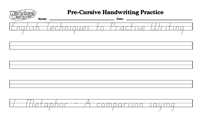 Pre Cursive Handwriting Practice 3 Worksheet - Studocu