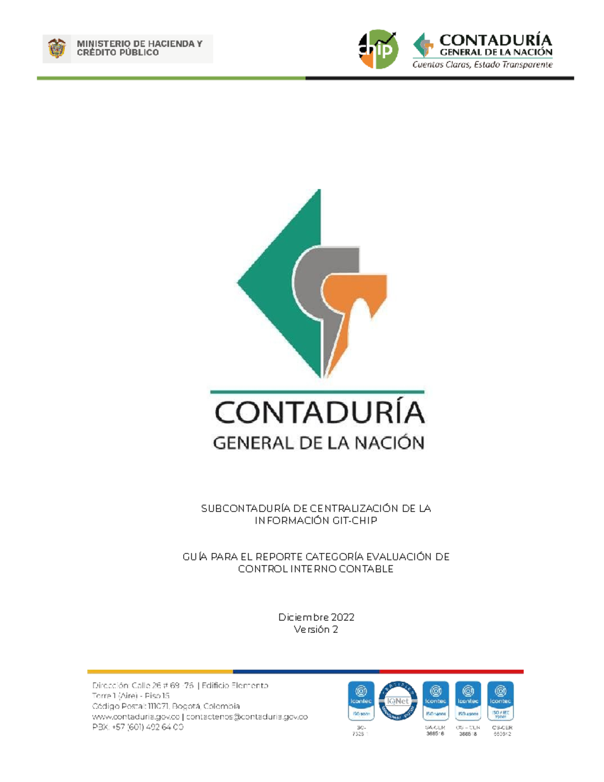 Guía para el Reporte de Evaluación de Control Interno Contable ...
