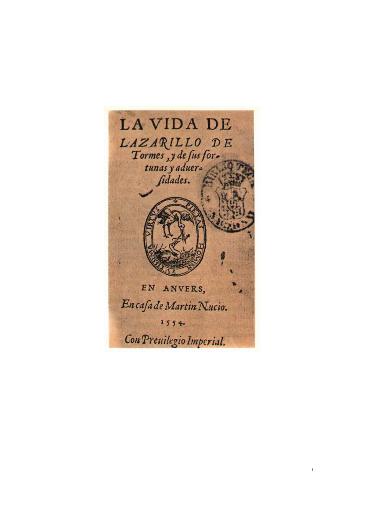 1 LA VIDA DE LAZARILLO DE TORMES: ANÁLISIS DEL TRATADO PRIMERO - Studocu