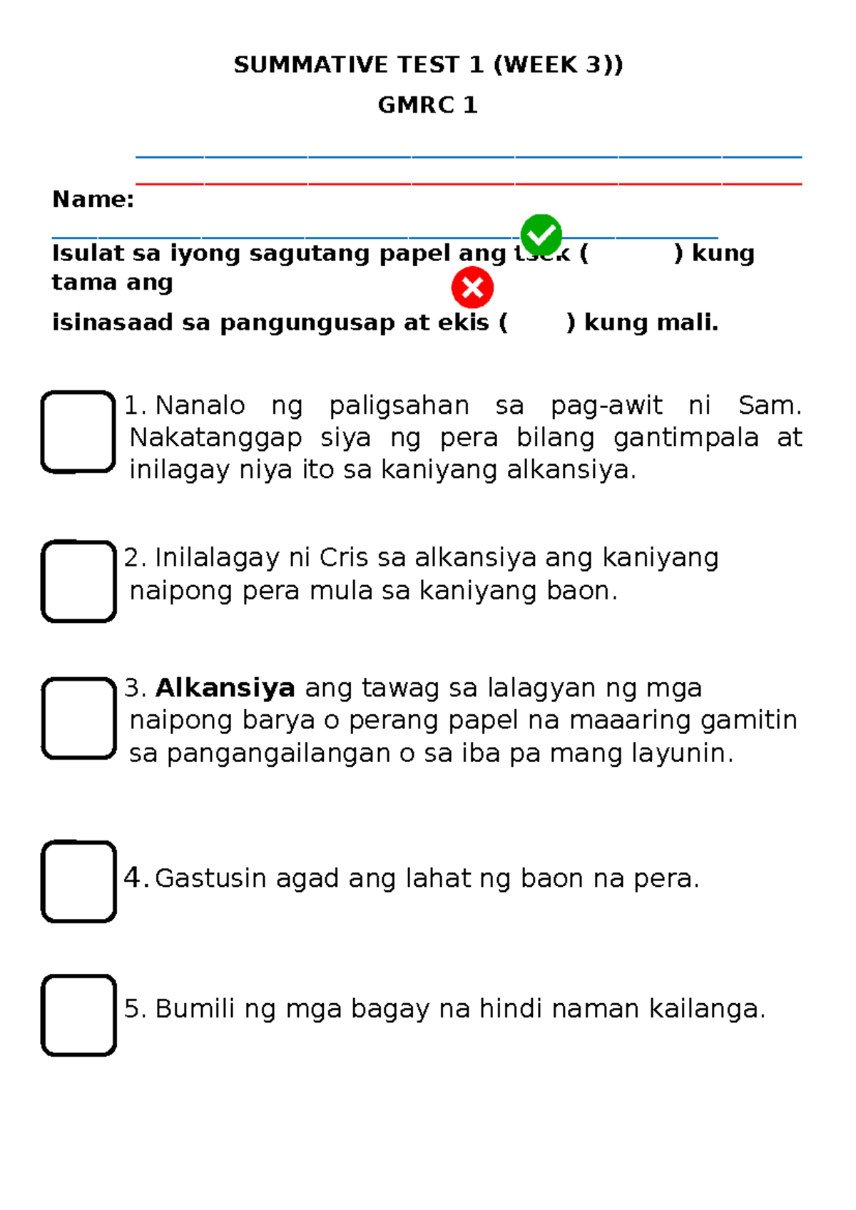GMRC - Summative Test 1 (Week 3) Evaluation Questions - Studocu
