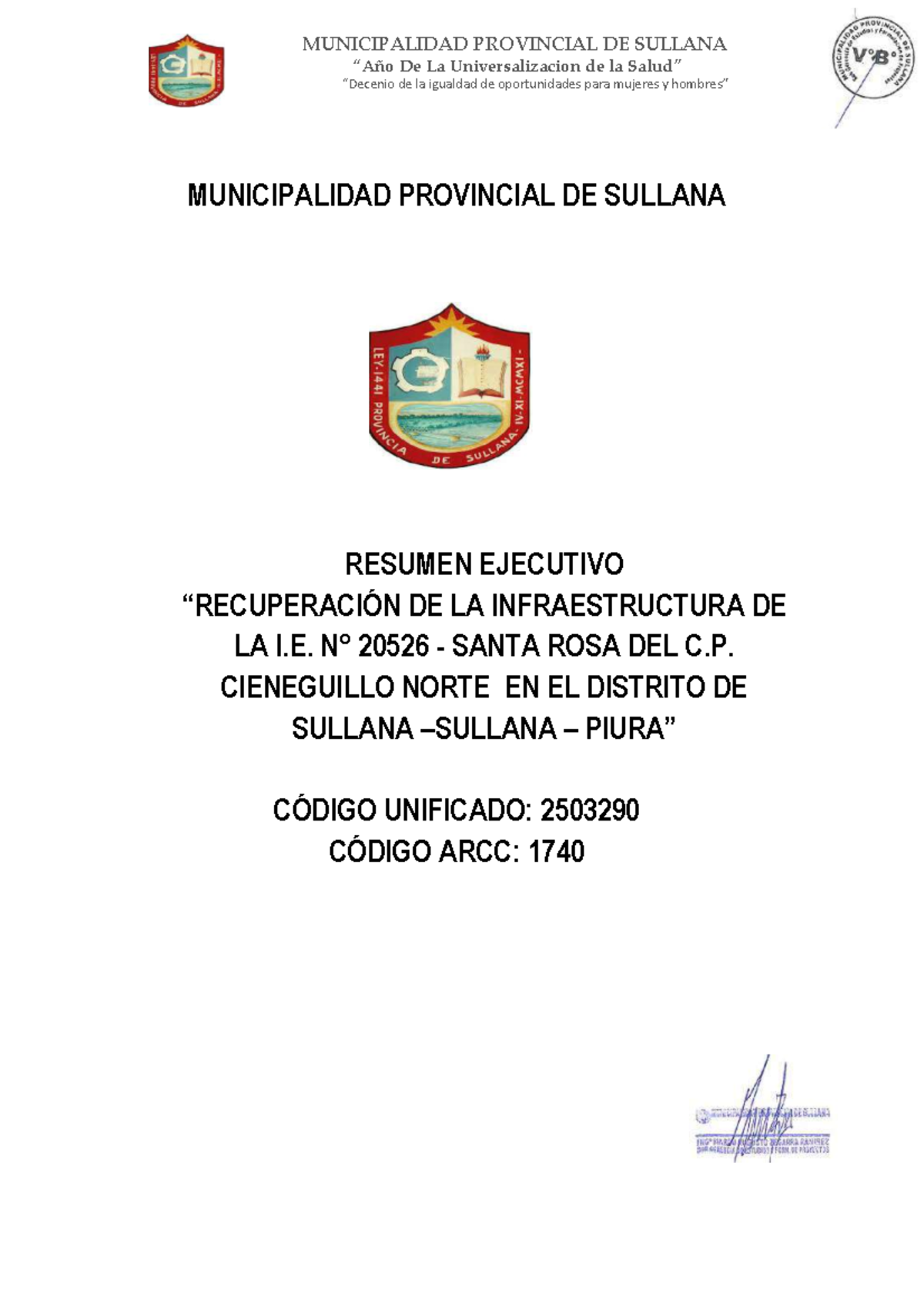 Recuperación de la Infraestructura de la I.E. 20526 Santa Rosa en ...