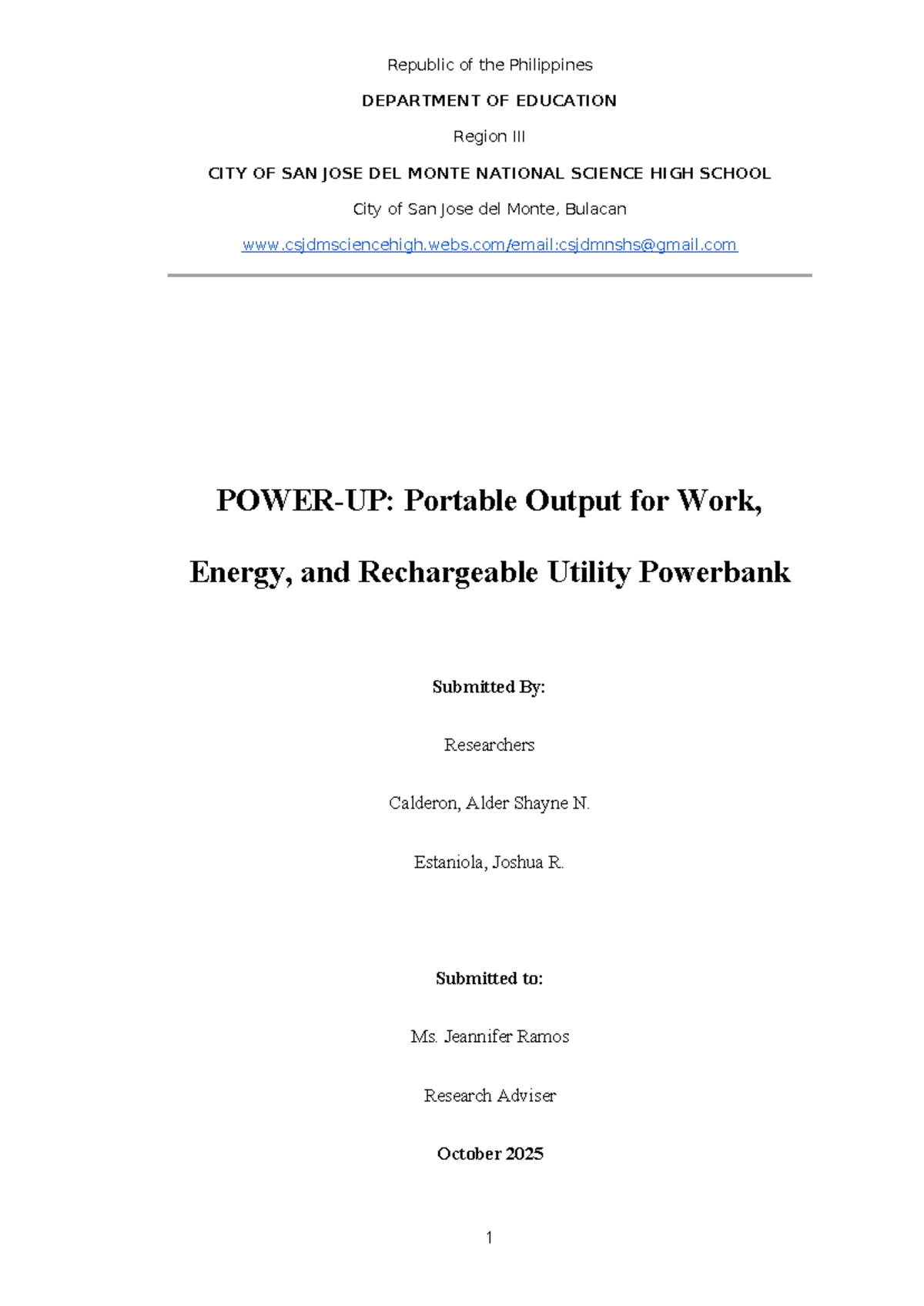 Chapter 2: Power-UP Project Overview - Calderon & Estaniola - Studocu